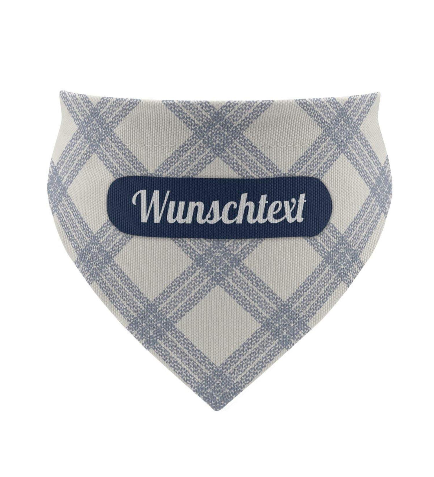 Printplanet Dog Halen - Custom Name/ Text Neck Towel for Dogs | Caromatic Pattern White-Blue - Size M - Buy Online on GoSupps.com