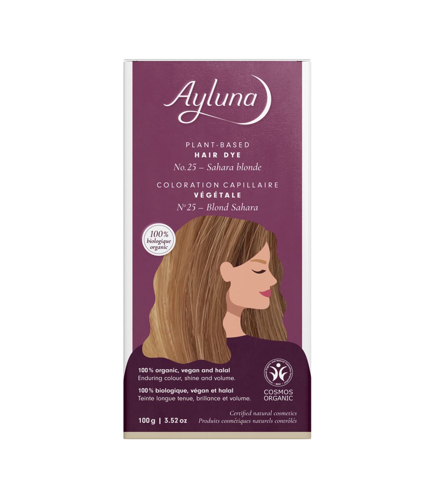 Ayluna Vegan Hair Color 25 Saharblond | Ammonia-Free Long-Lasting Gray Coverage with Henna Krapp & Chamomile - 100g Pack - Buy Online on GoSupps.com