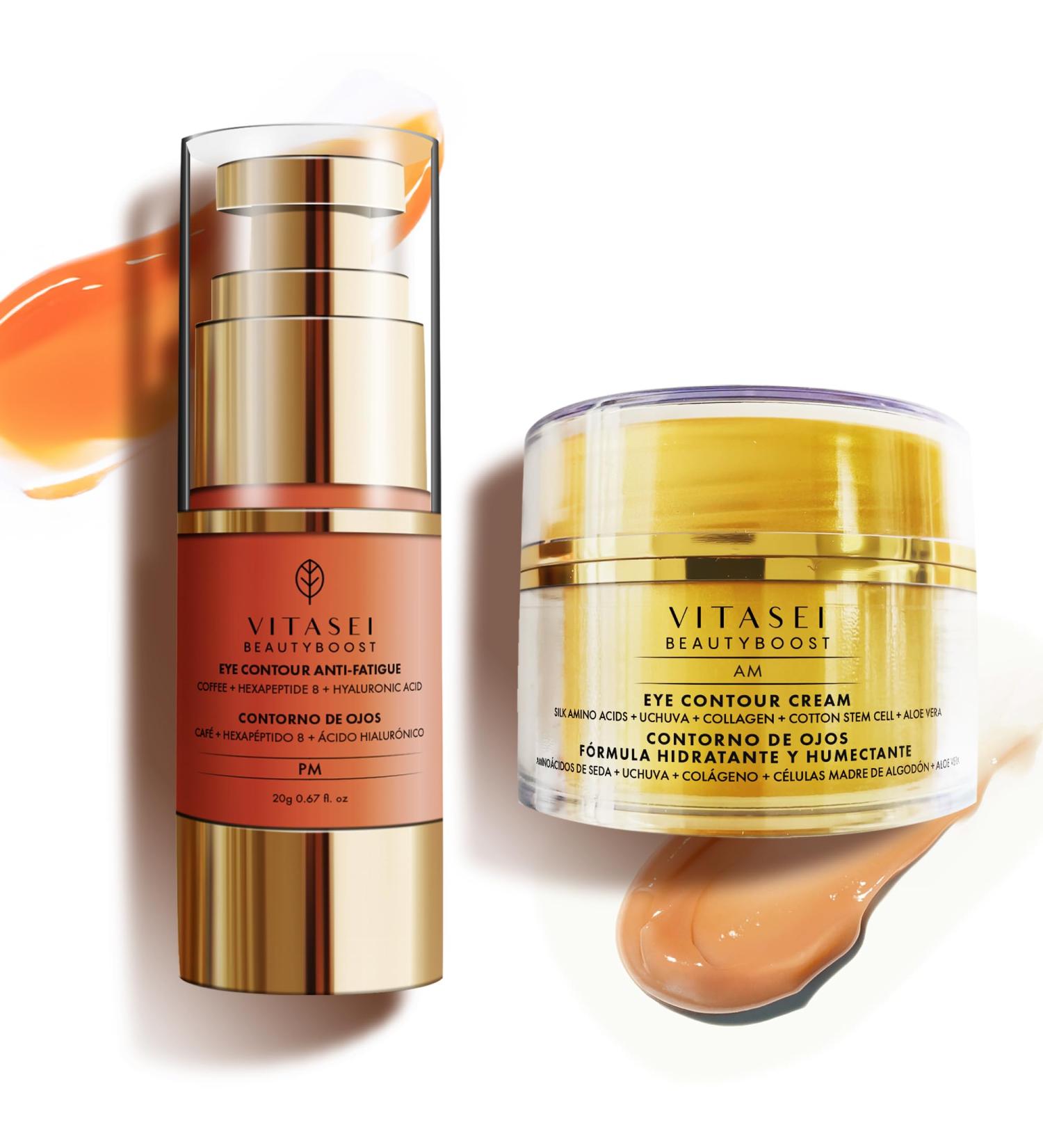 AM/PM Anti-Aging Eye Contour Duo - Deep Hydration Cream & Anti-Fatigue Serum with Cotton Stem Cells & Arabic Coffee | Global Shipping Available - Buy Online on GoSupps.com