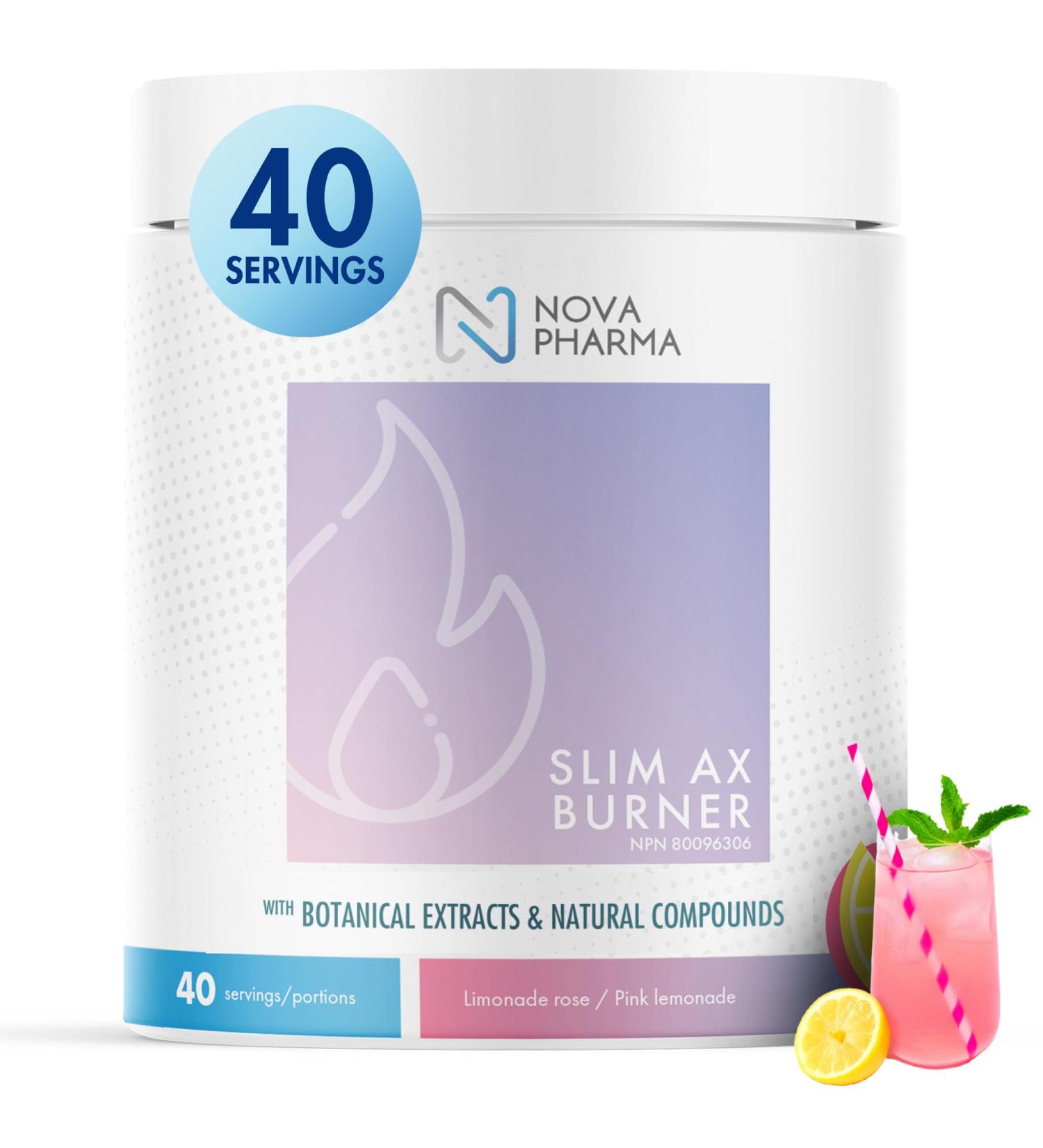 Nova Pharma Pre Workout Powder - Garcinia Cambogia - L Carnitine Supplement - Chromium Supplement - 40 Servings (Lemonade Rose) - Buy Online on GoSupps.com