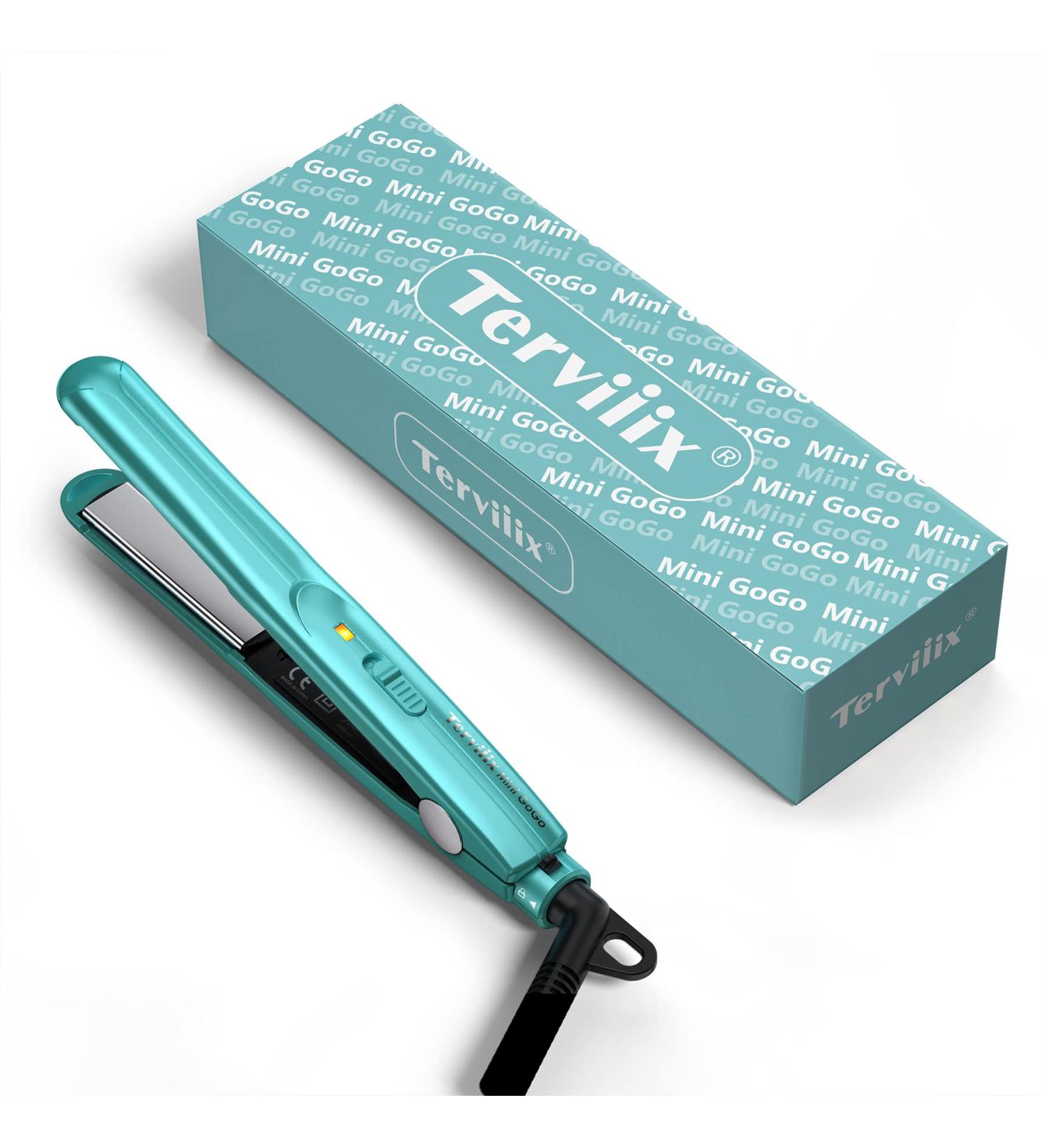 Terviiiix Mini Hair Smoothing Iron - Portable Ceramic Straightener for Short Hair & Curls - Ideal for Travel - Lightweight & Compact - Blue - Buy Online on GoSupps.com