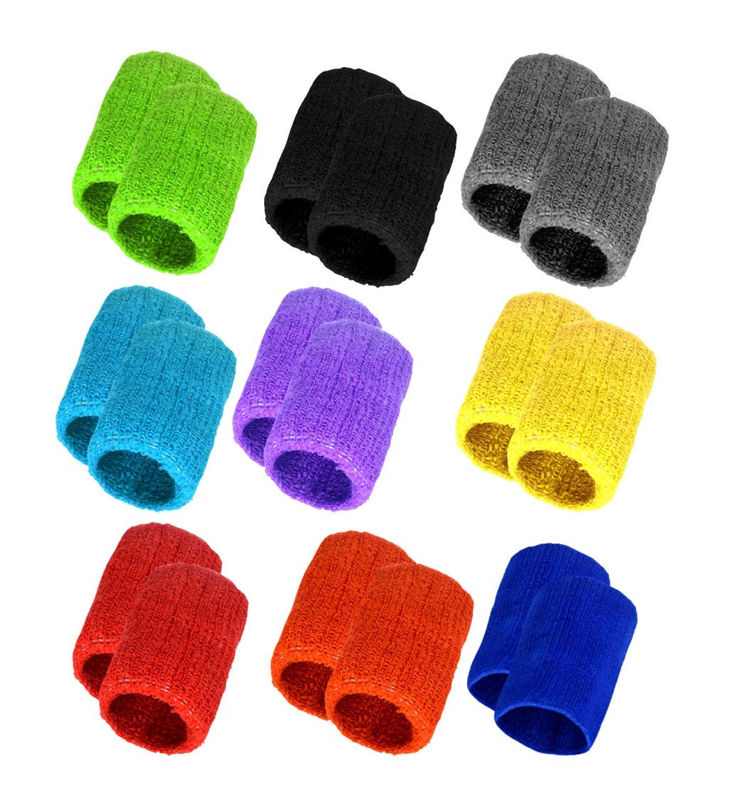 18-Piece Colorful Cotton Wrist Sweatbands for Men, Women, and Teens - Ideal for Gym, Yoga, Football, and More - Buy Online on GoSupps.com
