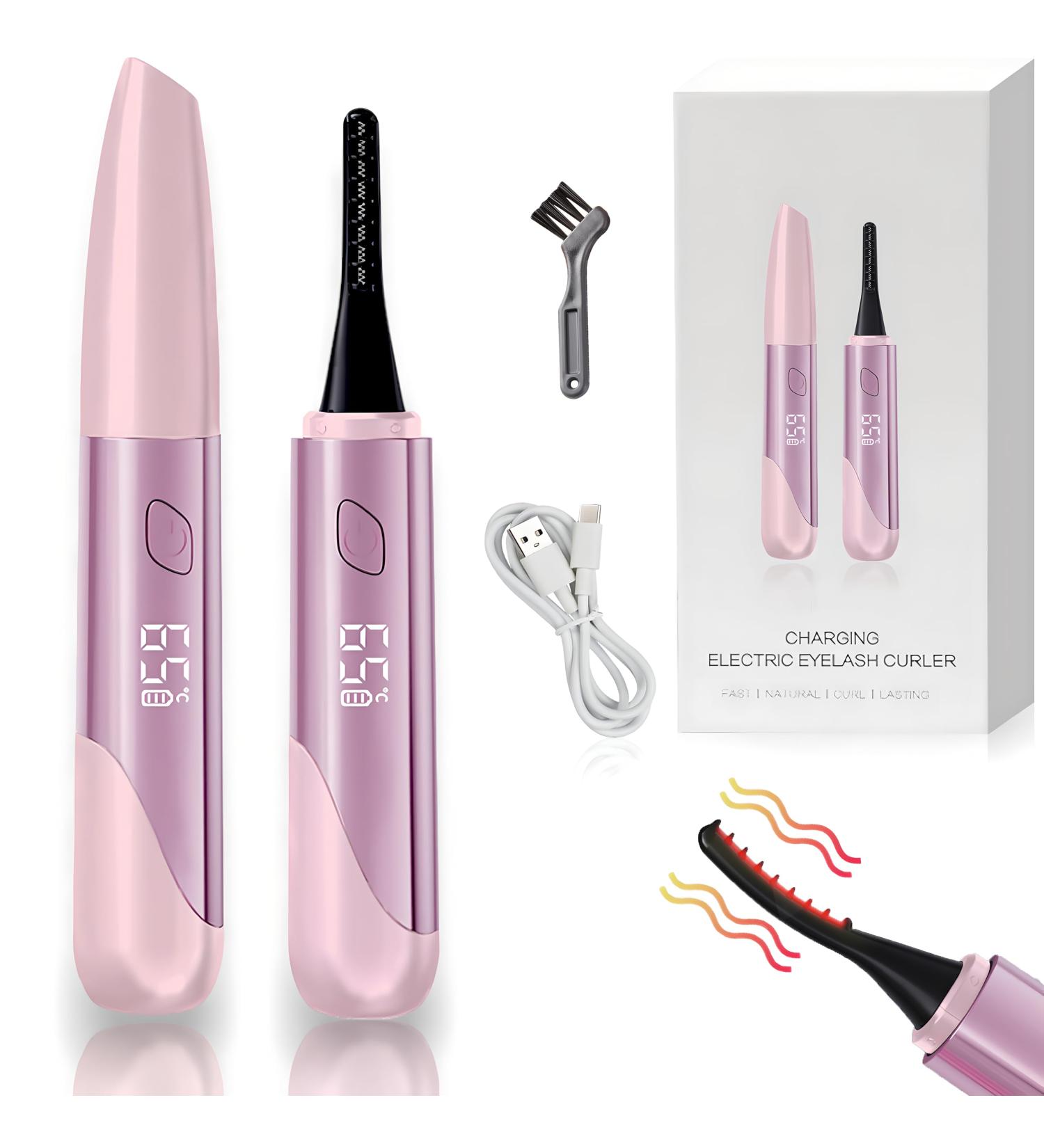 ARCIK Heated Eyelash Curler - Portable Electric Eyelash Curler - 4 Temperature Modes - Quick and Easy Use - USB Rechargeable Pink - Buy Online on GoSupps.com