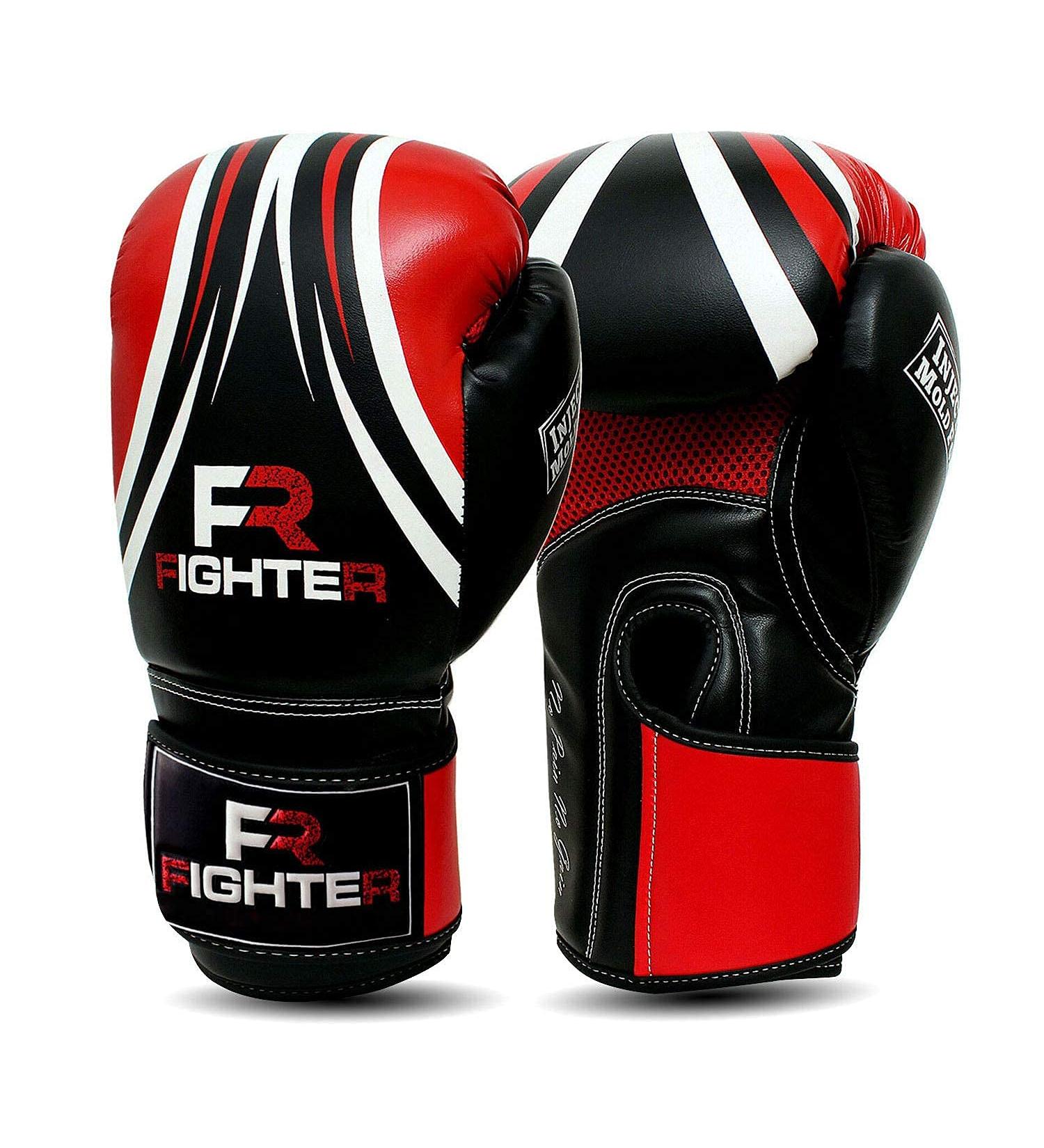 FR Fighter Boxing Gloves - Ideal for MMA, Kickboxing, and Muay Thai Training - Red/Black 14 oz - Unisex Adult Gloves - Buy Online on GoSupps.com