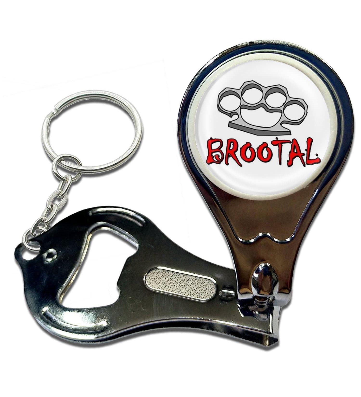 BadgeBeast.co.uk Br00tal Knuckleduster - Key Ring Bottle Opener and Nail Clipper - Buy Online on GoSupps.com