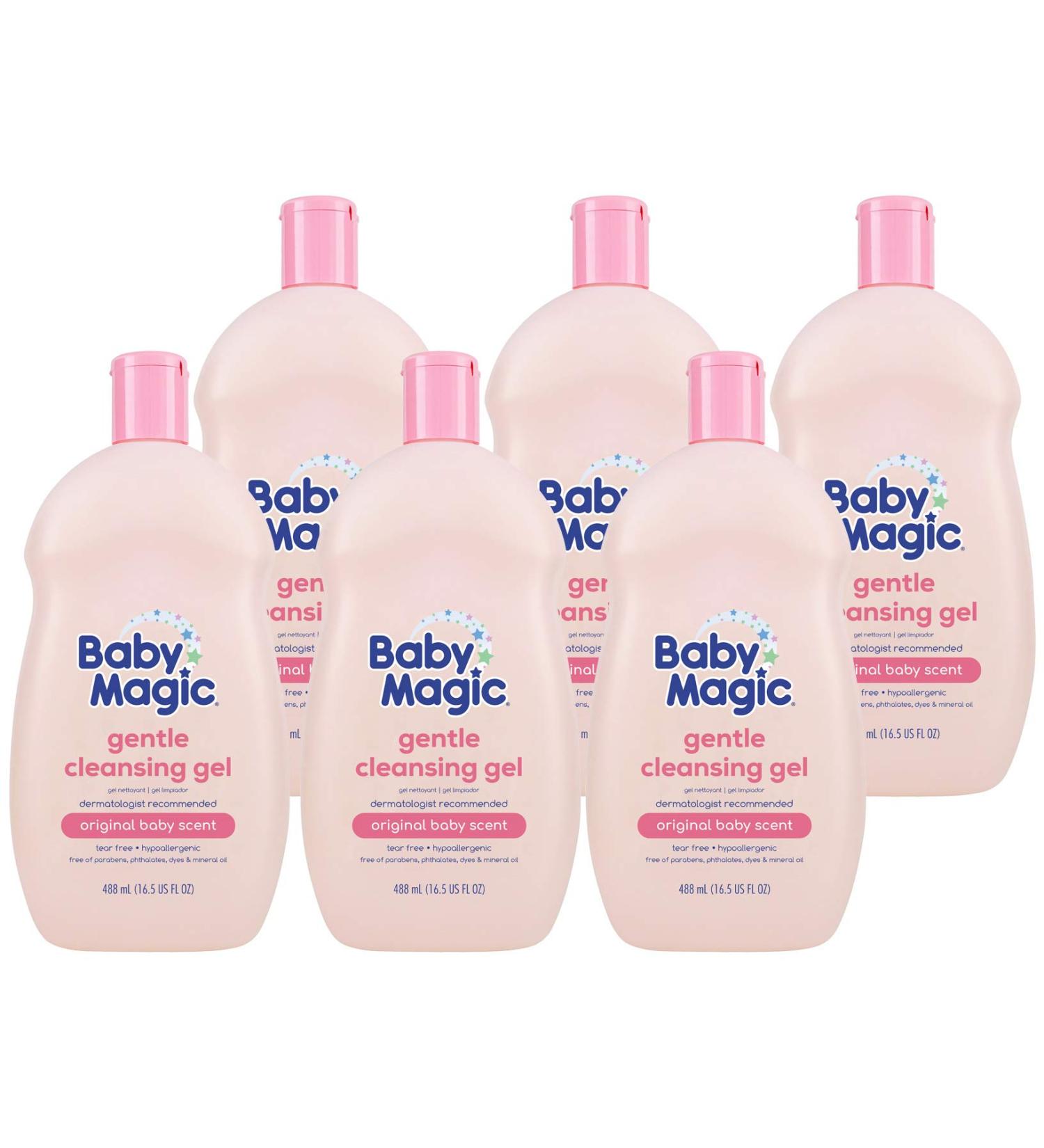 Baby Magic Gentle Cleansing Gel 16.5oz (Pack of 6) - Camellia Oil & Marshmallow Root - Tear-Free Formula, Parabens-Free - Sulfates-Free - Dye-Free | 16.5 Fl Oz - Buy Online on GoSupps.com