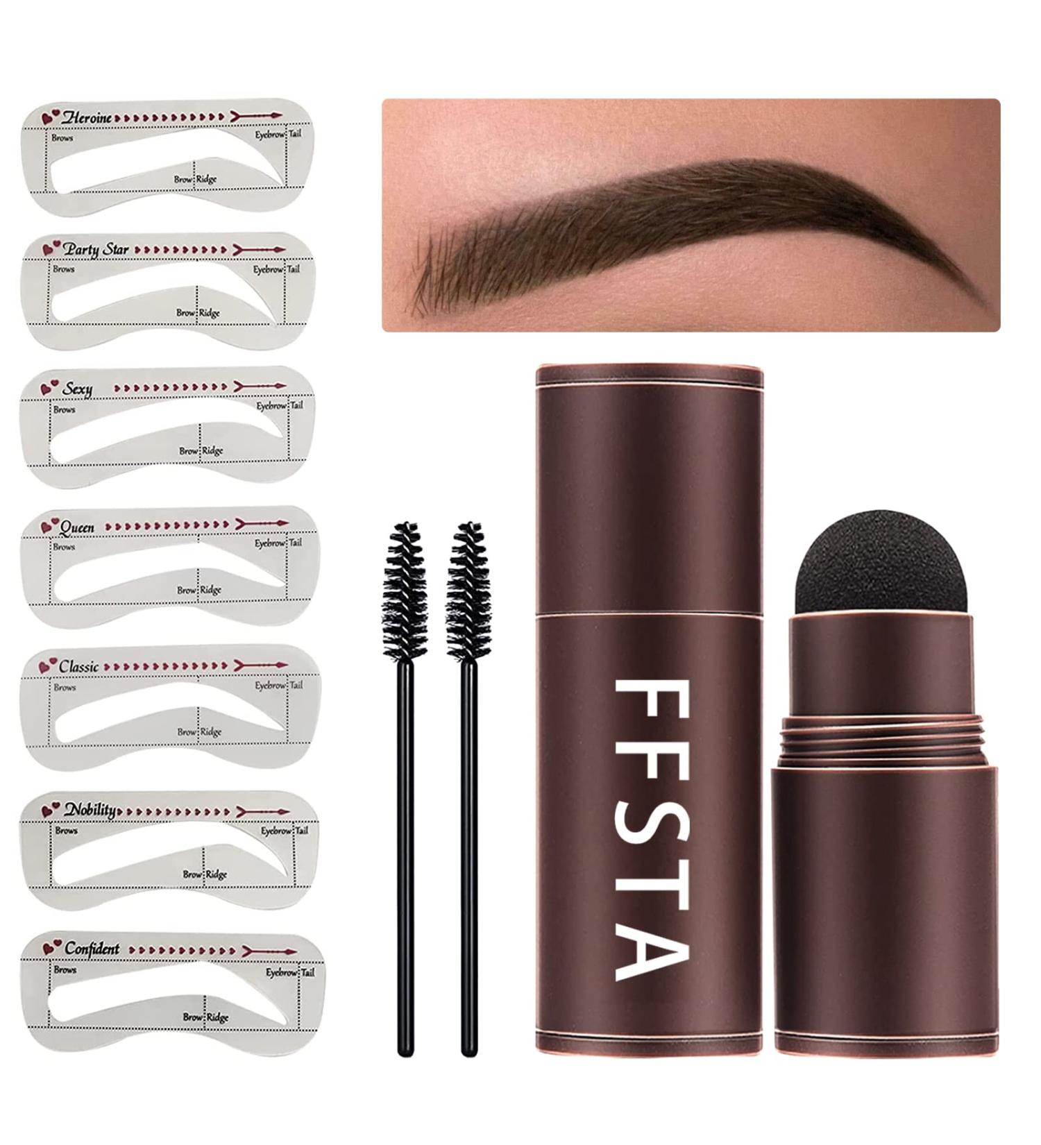 FFSTA Brow Stamp Stencil Kit - 13 Piece Set in Dark Brown - Buy Online on GoSupps.com