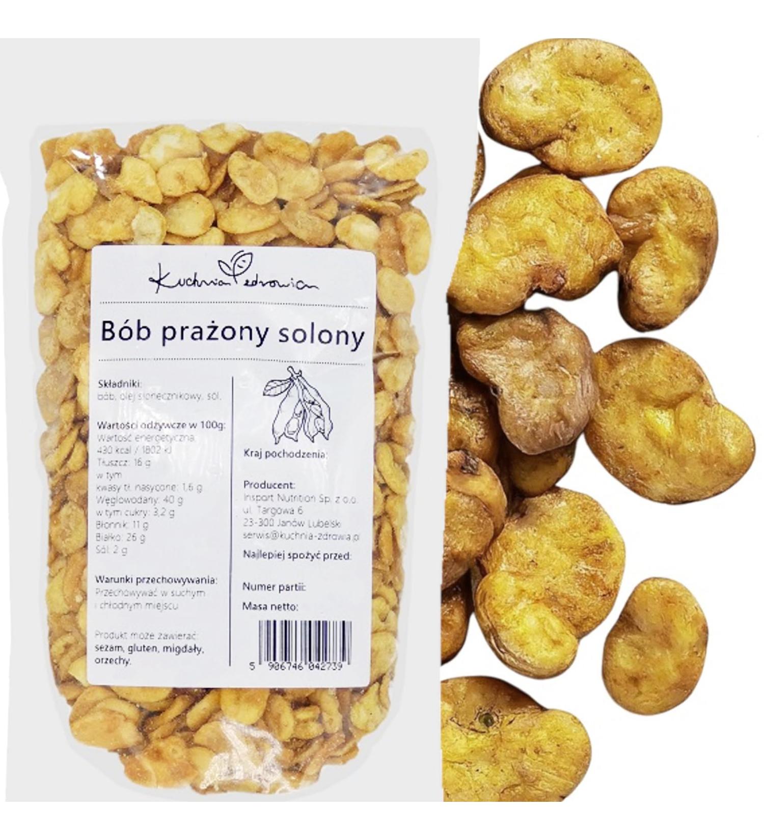 Kuchnia Zdrowia - Roasted Beans - Salted - Salty Snack - Puffed Bean Chips - No Preservatives - Waterproof Packaging with Zipper - Doypack: (500 Grams) - Buy Online on GoSupps.com