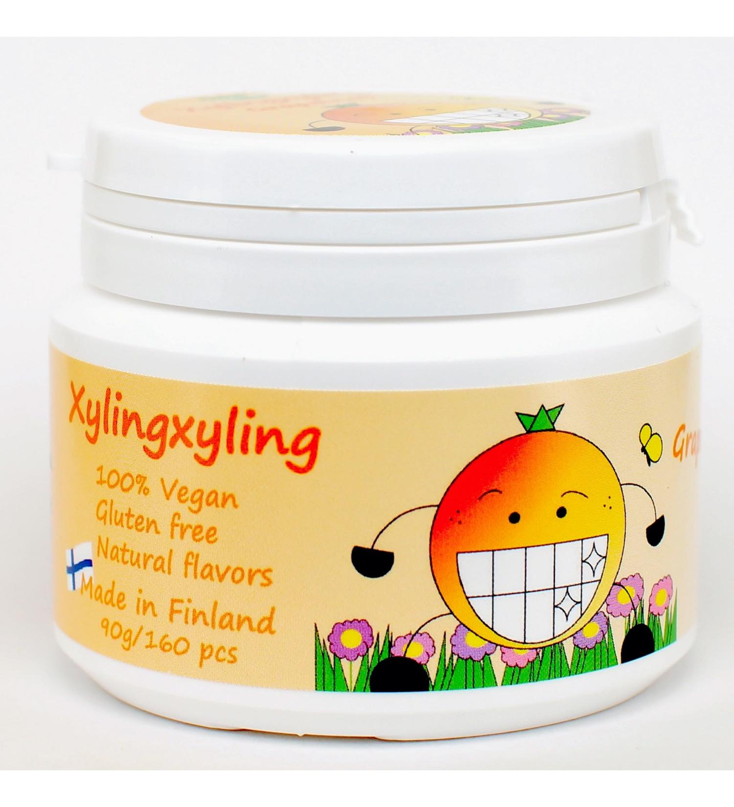 Buy Xyling Finnish Xylitol Pastilles - 100% Vegan Sugar-Free Gluten-Free Dental Care & Fresh Breath - 4 Pack (Grapefruit) - 90g/160pcs - Buy Online on GoSupps.com