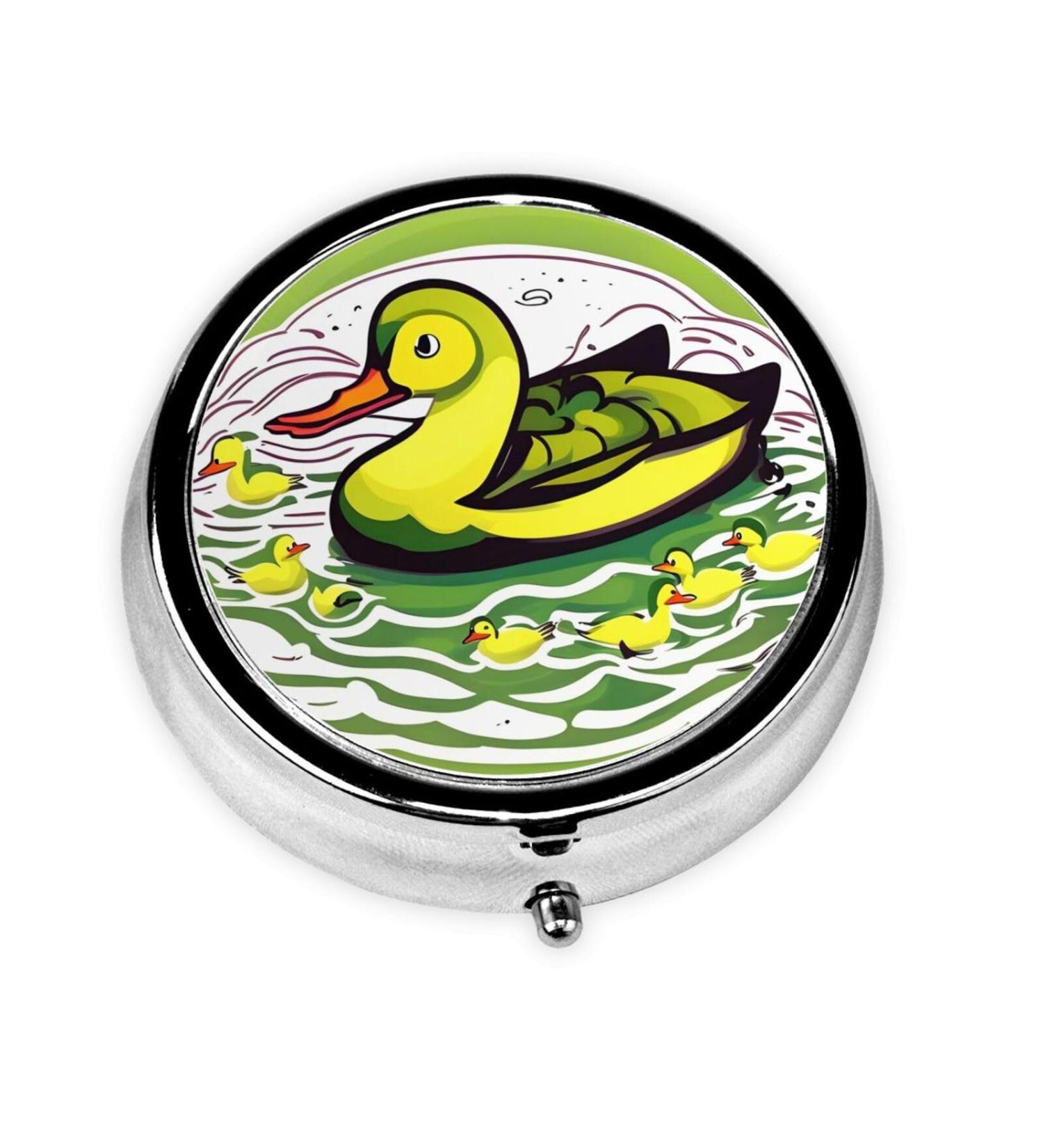 Duck Flock Gameround Pill Box | 3 Compartment Round Organizer | Portable Travel Pill Box for International Shipping - Buy Online on GoSupps.com