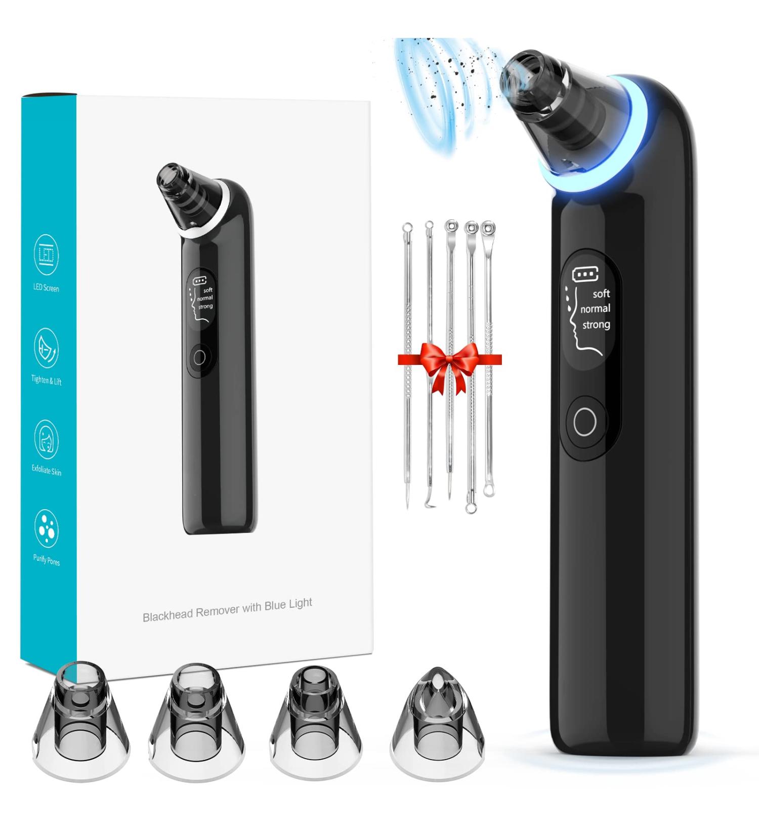 Black Head Remover Tools Blackhead Pore Vacuum: Electric Facial Pore Cleaner 3 Suction Levels Rechargeable Pimple Comedone Extractor Skin Care for Face - Buy Online on GoSupps.com