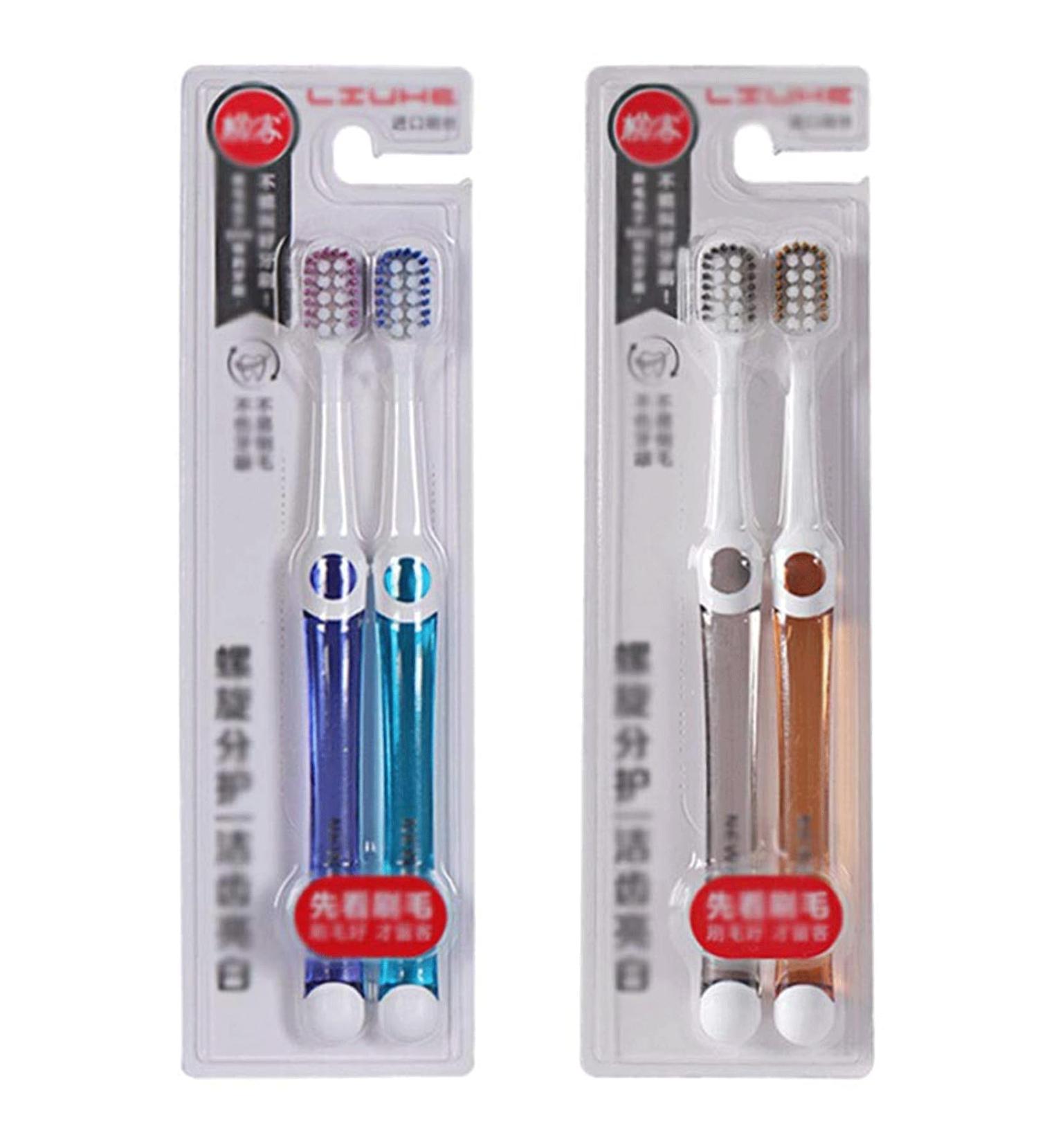 Zumaha Compact Medium-Sized Toothbrush Set - 4-Pack Ergonomic Travel Brush for Deep Cleaning Stain & Plaque Removal - Buy Online on GoSupps.com