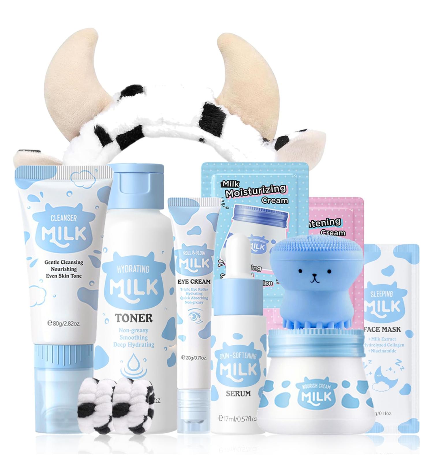 Milk Skin Care Set Teens Women Birthday Christmas Gifts- Skin Care for Teens 10-12 - Kids Skin Care Set For Girls Ages 8-12 - Skincare for girls 10-12 - Skincare for Kids 8-9 - Teen Skincare Set - Buy Online on GoSupps.com