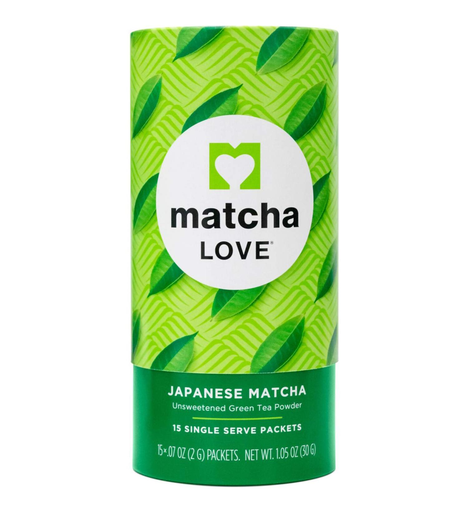 Matcha Love Unsweetened Green Tea Powder - 15 Single Serve Packets | Premium Japanese Matcha - Buy Online on GoSupps.com