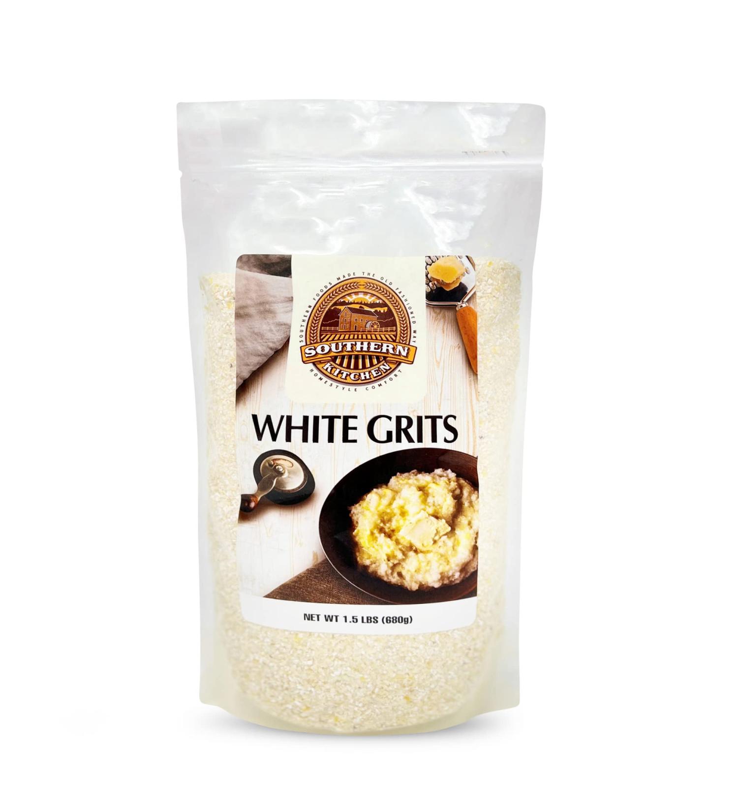 Southern Kitchen White Stone Ground Grits - 1.5 lbs | Old Fashioned Authentic Grits - Buy Online on GoSupps.com