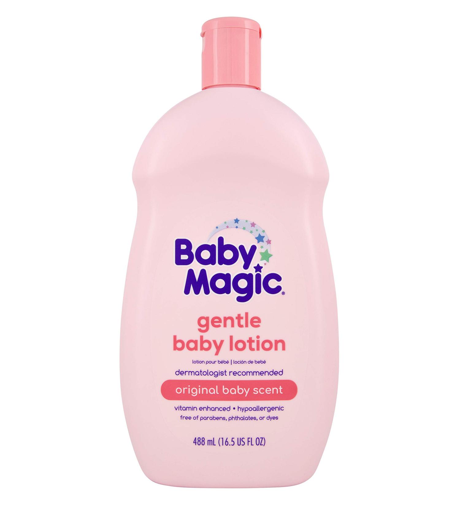 Baby Magic Gentle Baby Lotion 16.5 fl oz - with Vitamins, Aloe, & Camellia Oil - Free of Parabens, Phthalates, Sulfates, Dyes - Original Scent - Pack of 1 - Buy Online on GoSupps.com
