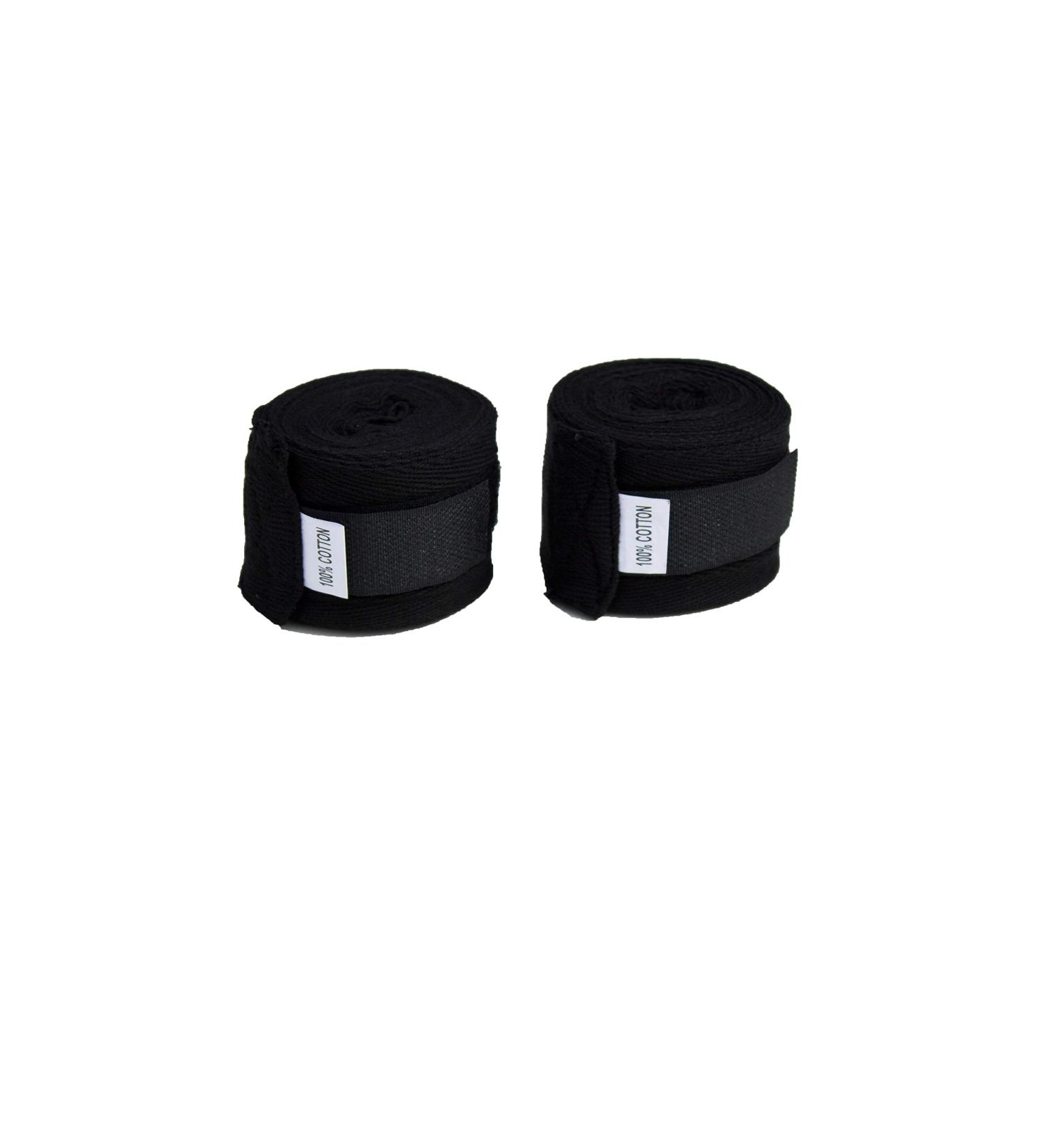 protectWEAR 4m Black Safety Kickboxing Bandages | Durable Wrist Wraps for Boxing Muay Thai & Martial Arts - Buy Online on GoSupps.com