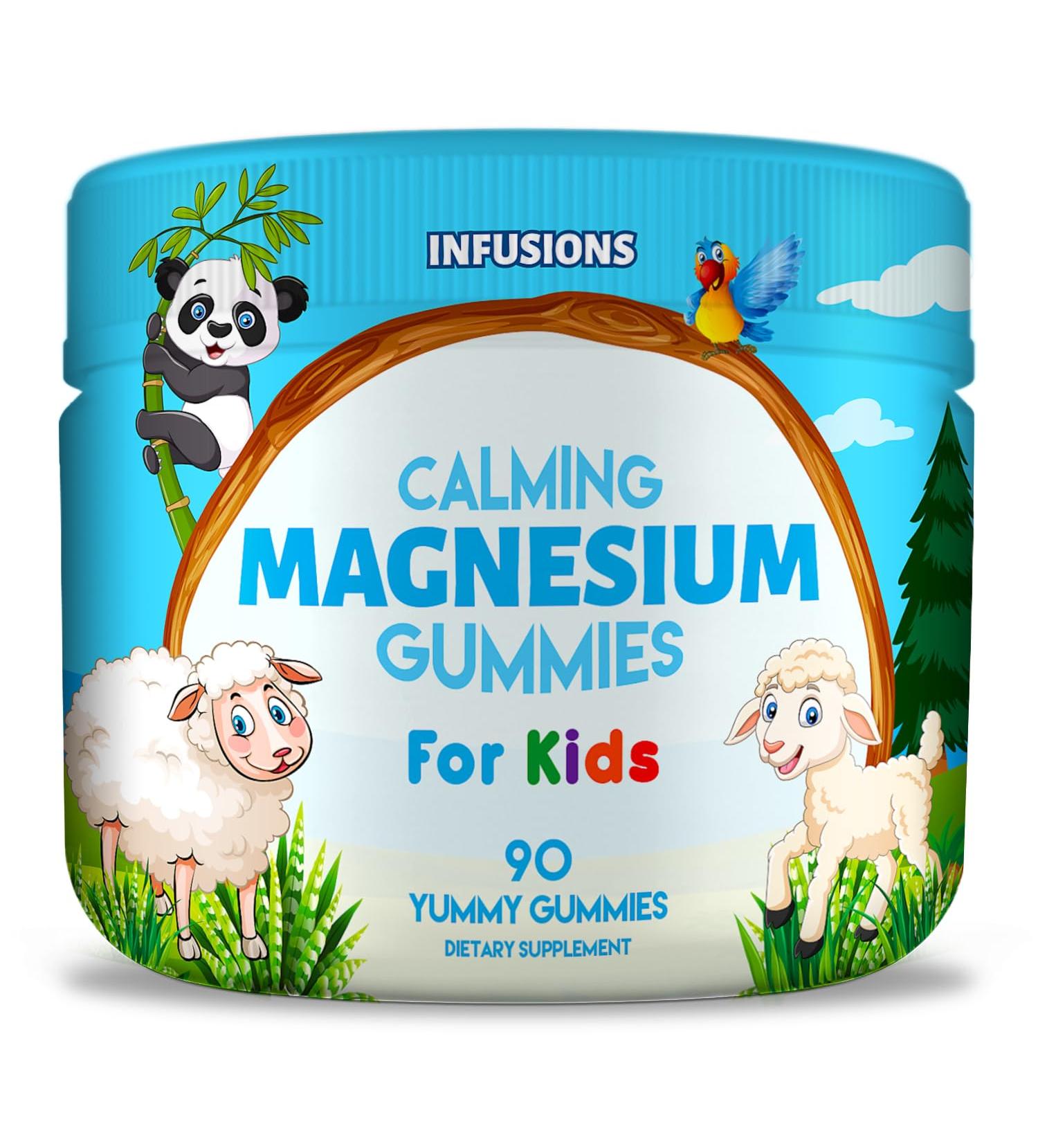 Infusions Calm Magnesium Gummies for Kids - 90 Count Vegan Non-GMO Healthy Muscle & Bone Energy Support - Buy Online on GoSupps.com