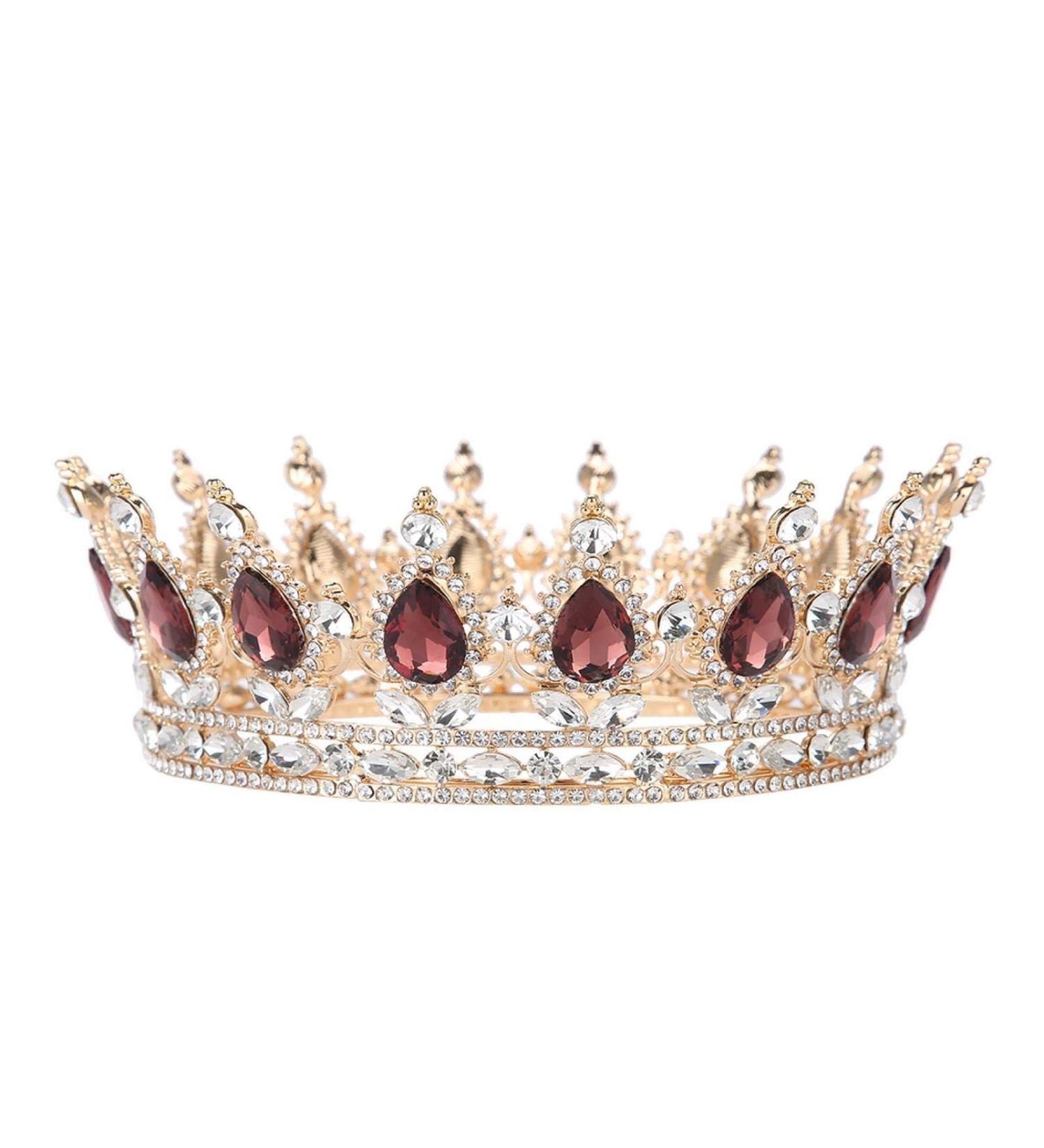 Elegant Wedding Crown Tiara | Round Rhinestones Bridal Jewelry for Women & Girls - Buy Online on GoSupps.com