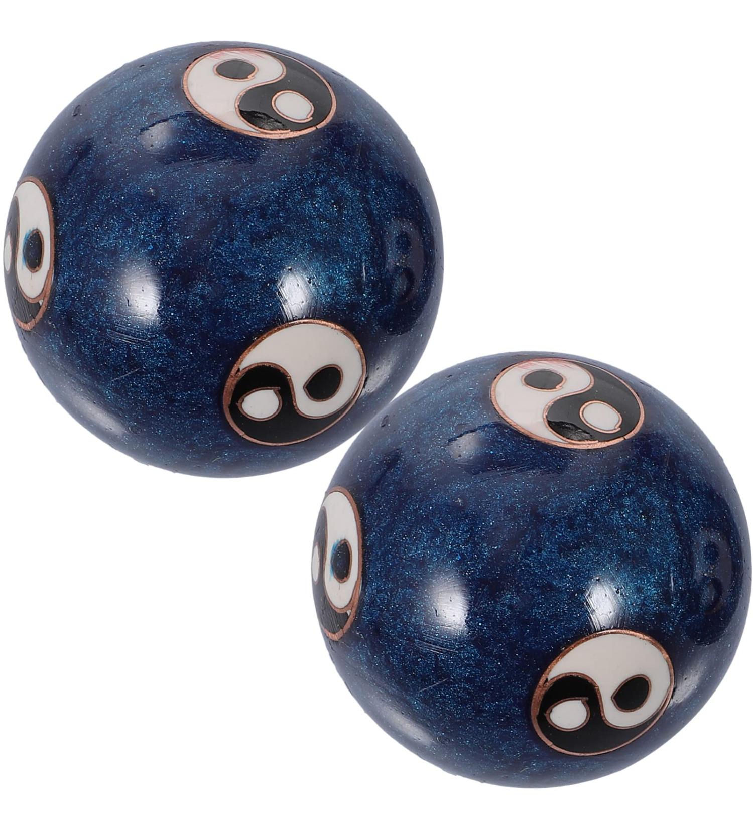 Beavorty Vintage Blue Enamel Baoding Balls - Traditional Chinese Hand Massage & Fitness Exercise Balls - Buy Online on GoSupps.com