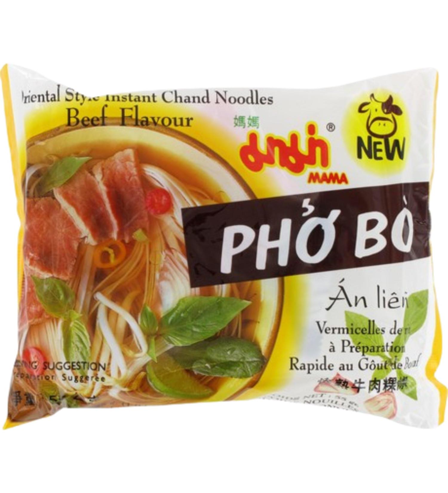 MAMA Instant Glasnudeln Rindfleisch Multipack - 30 x 55g Pho Bo | Authentic Thai Rice Noodles for International Shipping - Buy Online on GoSupps.com