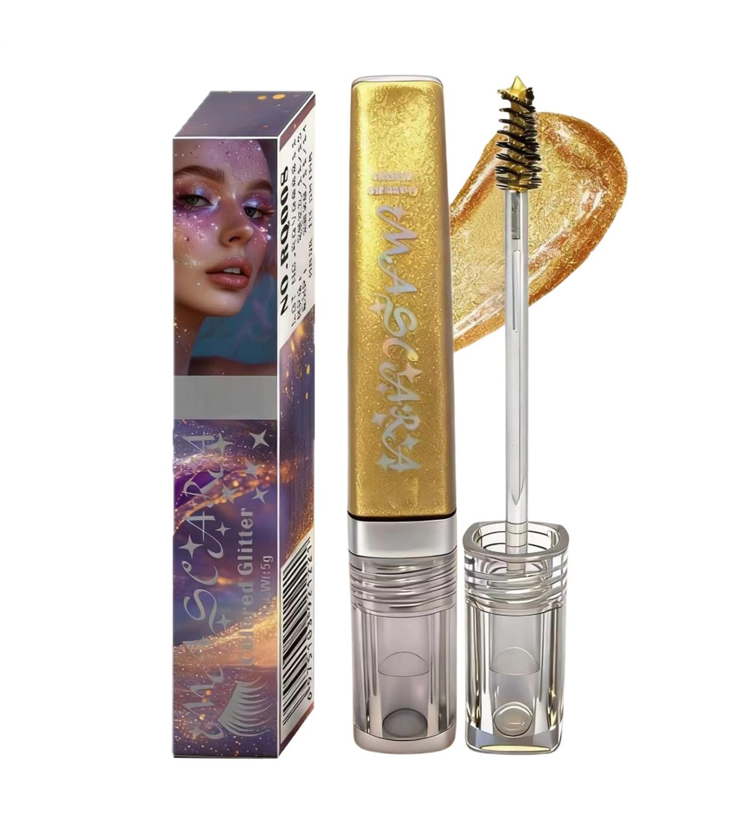 Glitter Mascara for Eyelashes - Intense Volume 5g Smudge-Proof Mascara - For Sensitive Eyes Women's Nights Out Weddings Shows Luminous Effect - Buy Online on GoSupps.com