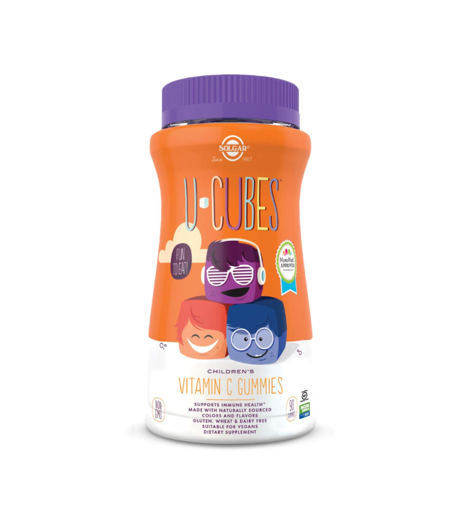 Solgar U-Cubes Vitamin C for Kids - 90 Gummies in Orange & Strawberry Flavors - Buy Online on GoSupps.com
