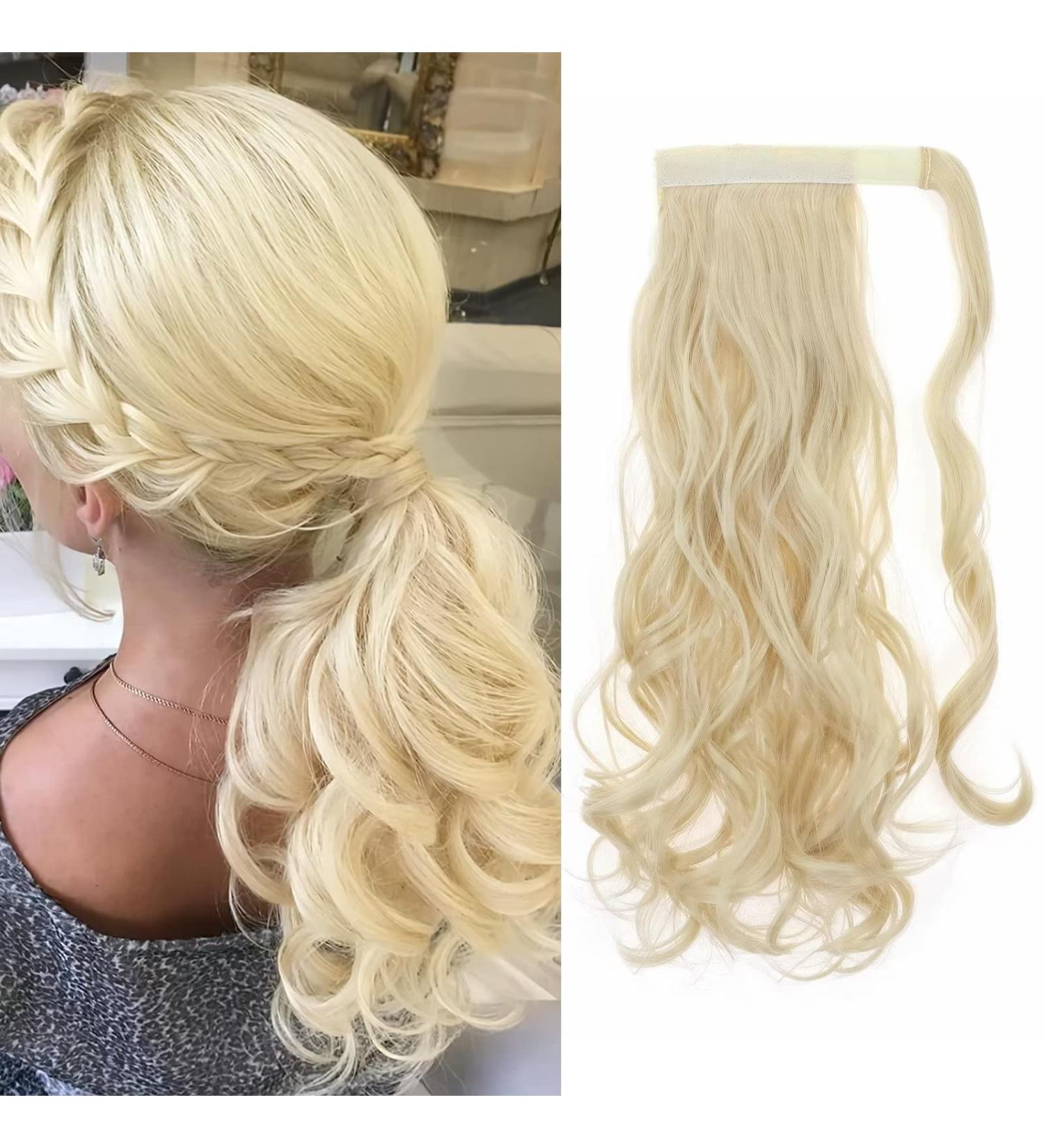 Tess Ponytail Extension 60 cm - Bleaching Blonde (#613c) Wave Braid for Long Hair - 100g Hair Extensions - Buy Online on GoSupps.com