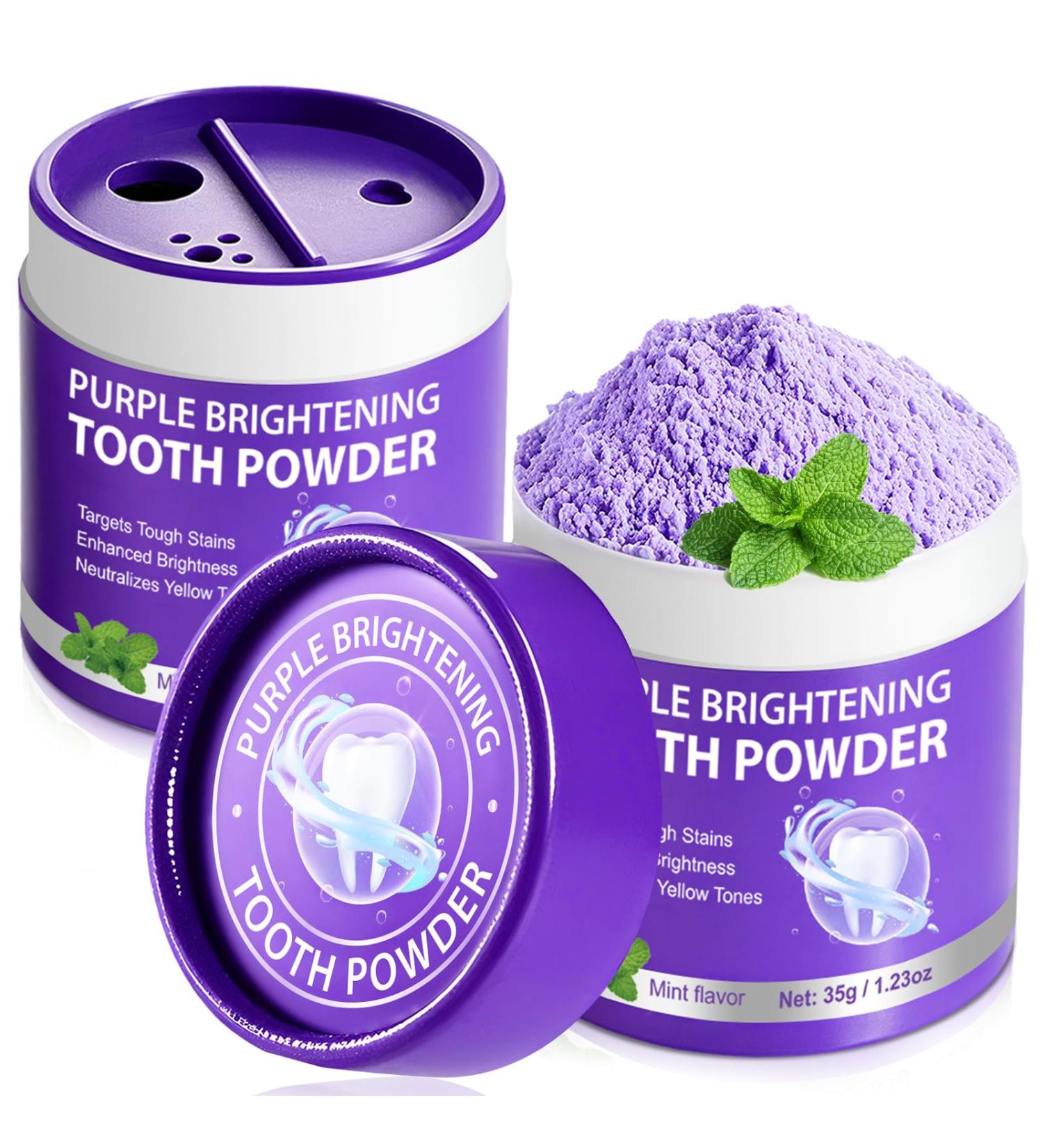 2 Packs of Purple Teeth whitening Powder - Toothpaste whitening Enhancement Powder removes Coffee Stains Tea Stains Alcohol Stains and Smoke Stains Without Sensitivity - Buy Online on GoSupps.com