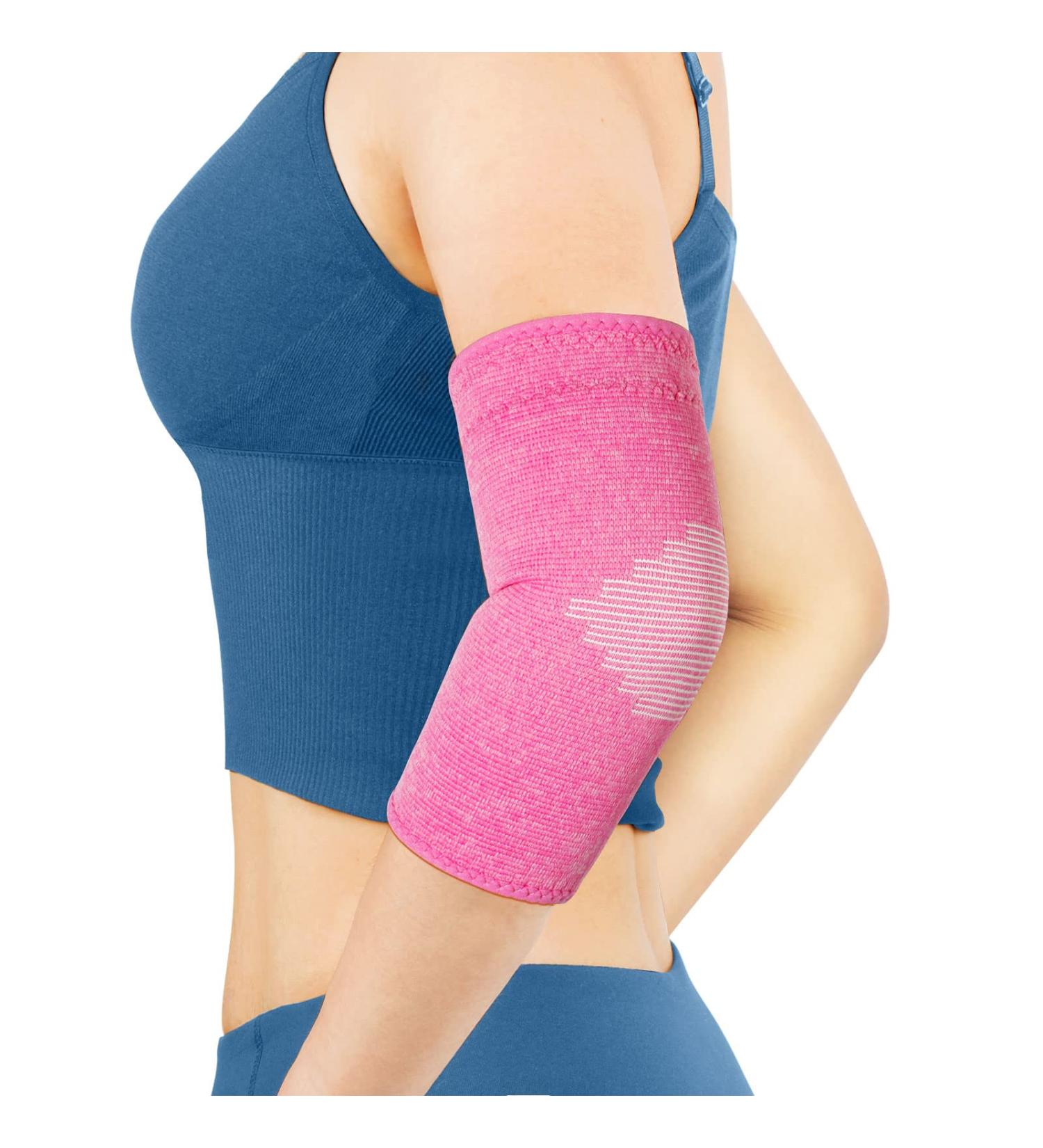 AVIDDA Women's Elbow Support (1 Pair) - Antislip Compression Sleeves for Tennis & Golfers Elbow Relief - Pink - Size L - Buy Online on GoSupps.com