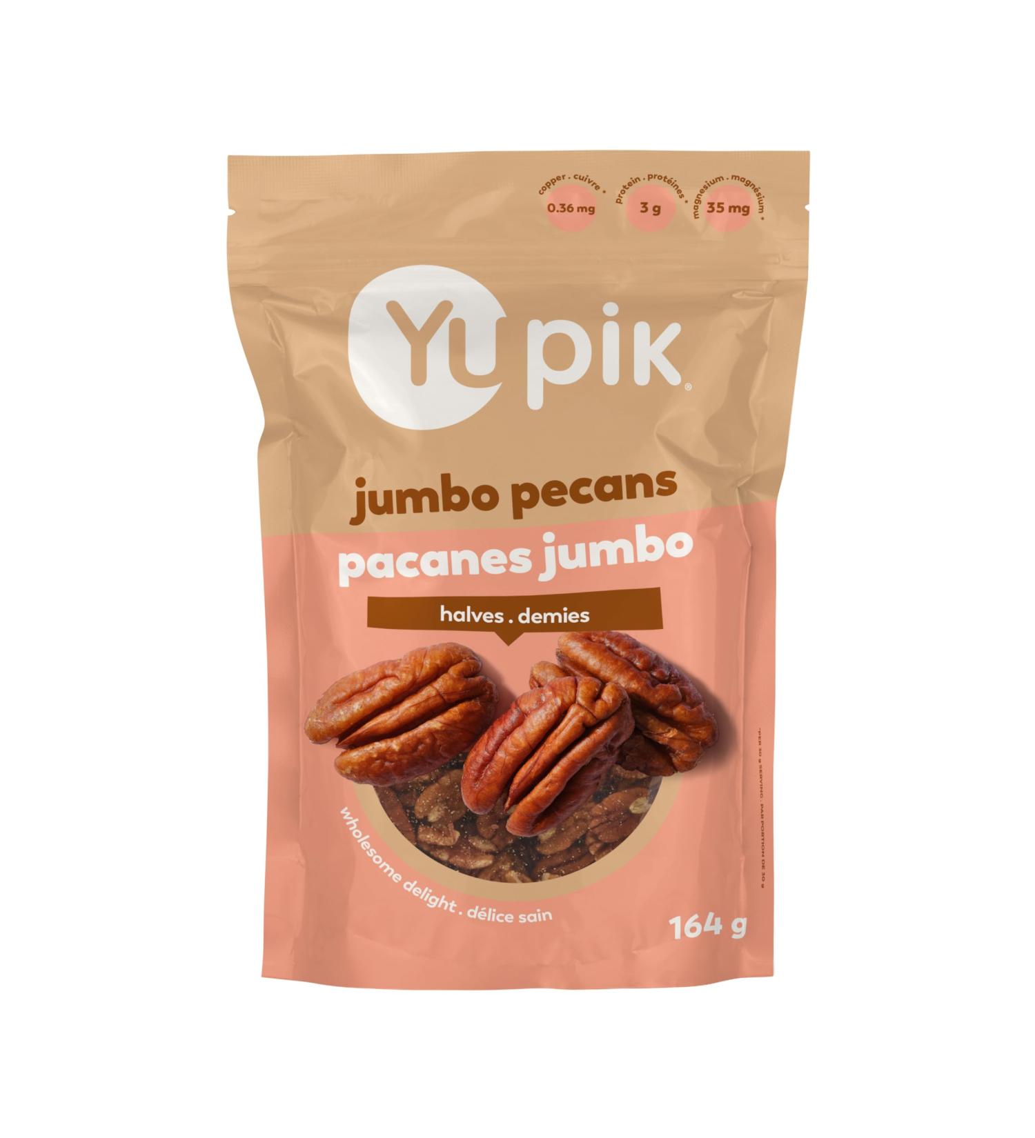 Yupik Jumbo Pecan Halves 164 g Gluten-Free Kosher Raw Nuts Shelled Unsalted Unroasted Healthy Snacks Source of Fiber & Copper - Buy Online on GoSupps.com