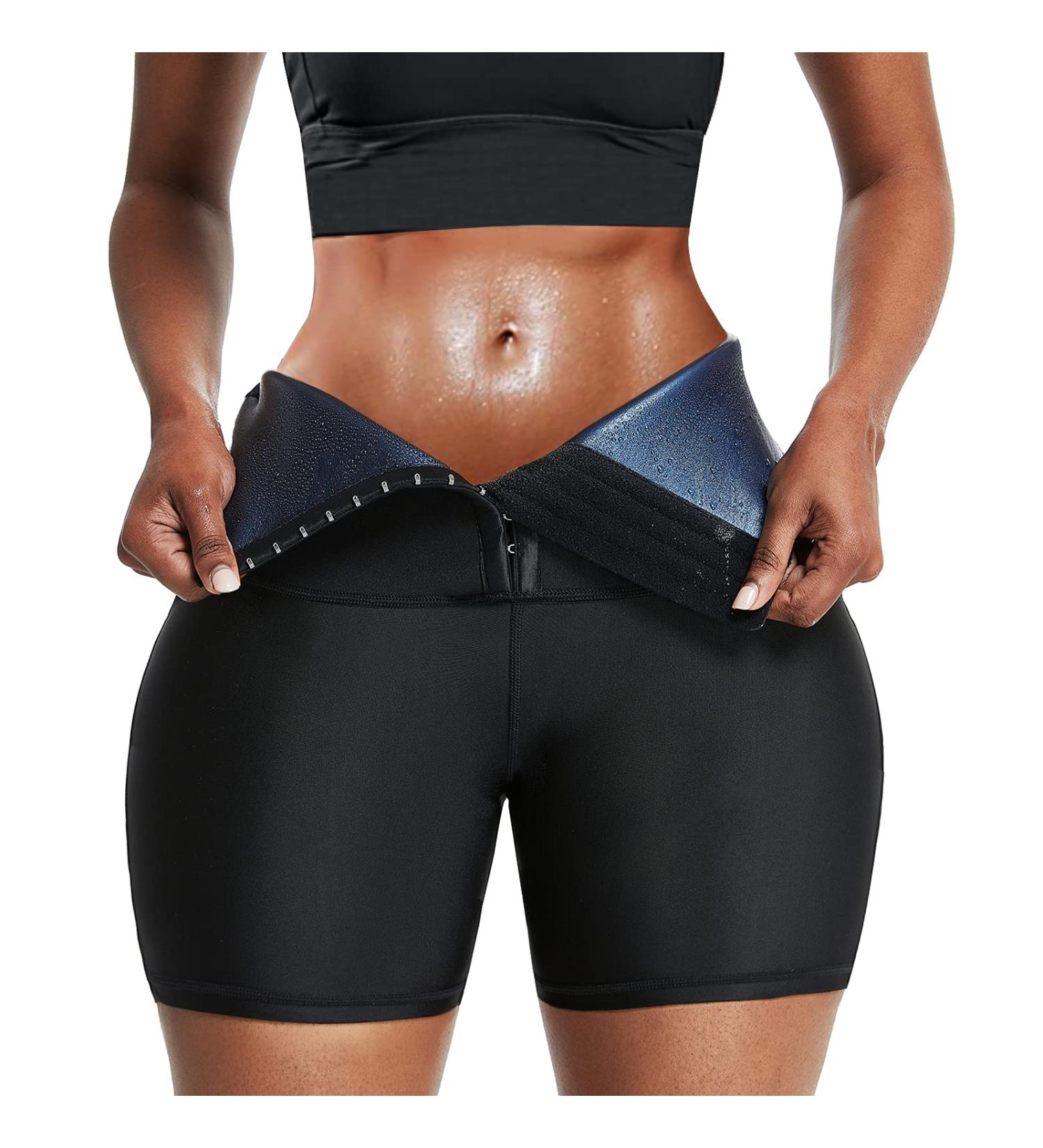 SDKSEOM Women's High Waisted Sauna Sweat Pants - Slimming Hot Thermo Workout Leggings in Blue | Large-X-Large - Buy Online on GoSupps.com