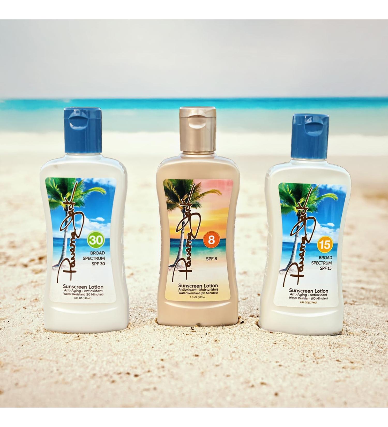 Panama Jack Golden Days Pack - Travel Sunscreen Tanning Lotion SPF 8 15 & 30 Suntan Sun Care Pack - Buy Online on GoSupps.com