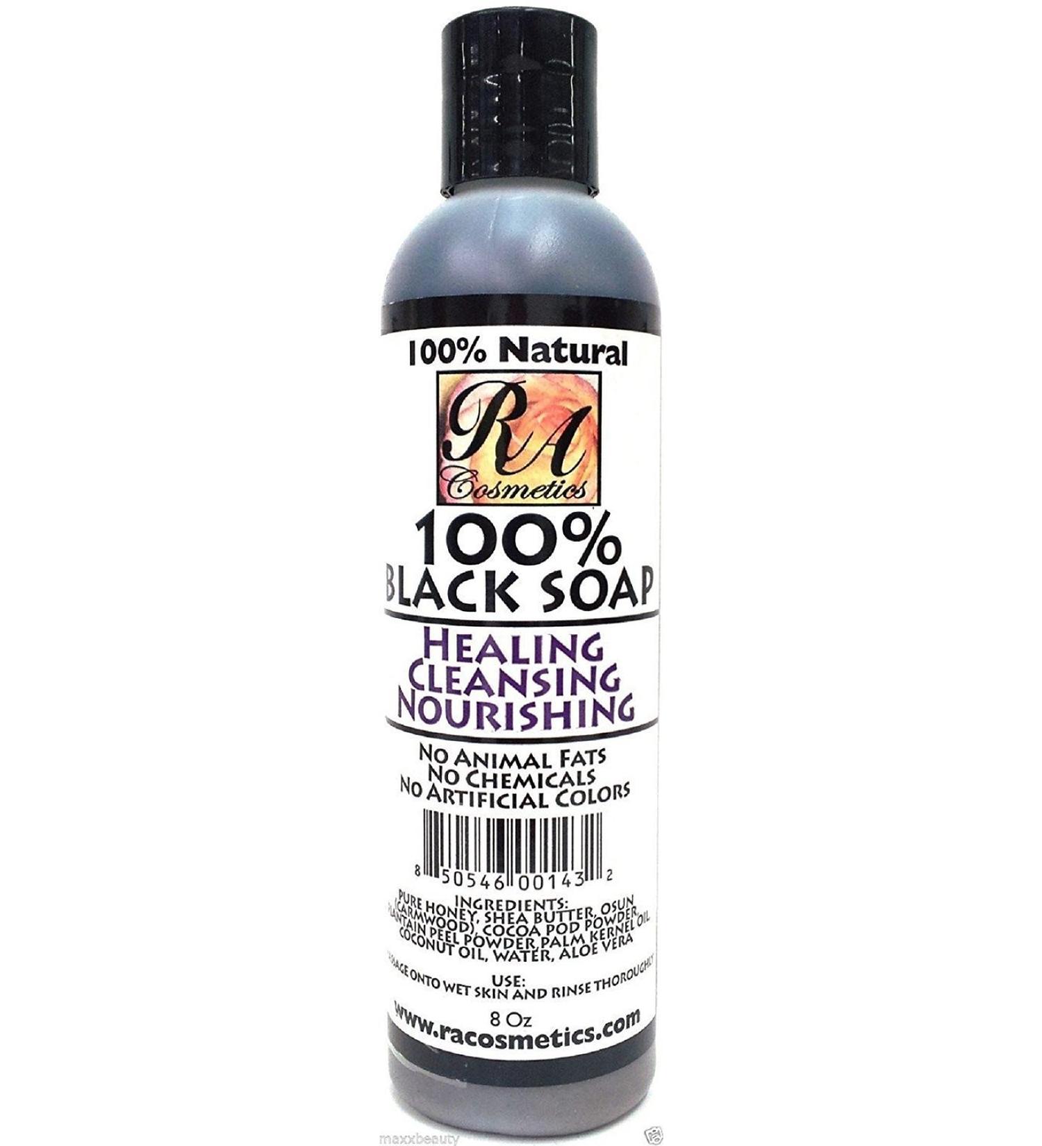 RA Cosmetics 100% Natural Liquid African Black Soap Unscented 8 fl. oz.