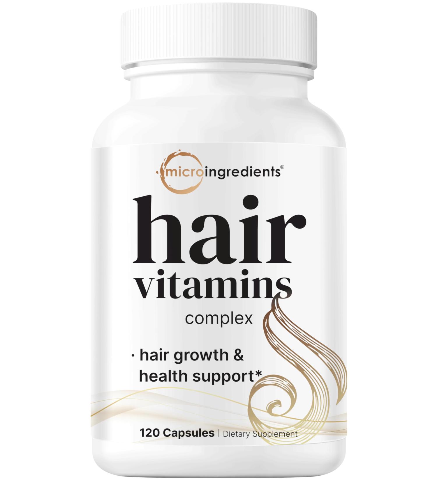 Micro Ingredients Hair Growth Vitamins for Women & Men 120 Capsules | 14-in-1 Formula with Biotin Collagen Keratin Saw Palmetto & More | Thicker Fuller Nourishes Thinning & Loss Hair Support 120 Count (Pack of 1) - Buy Online on GoSupps.com
