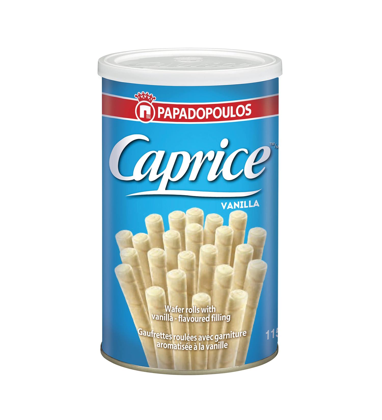 Caprice Greek wafer rolls with vanilla flavoured filling 115g Vanilla 115 g (Pack of 1) - Buy Online on GoSupps.com