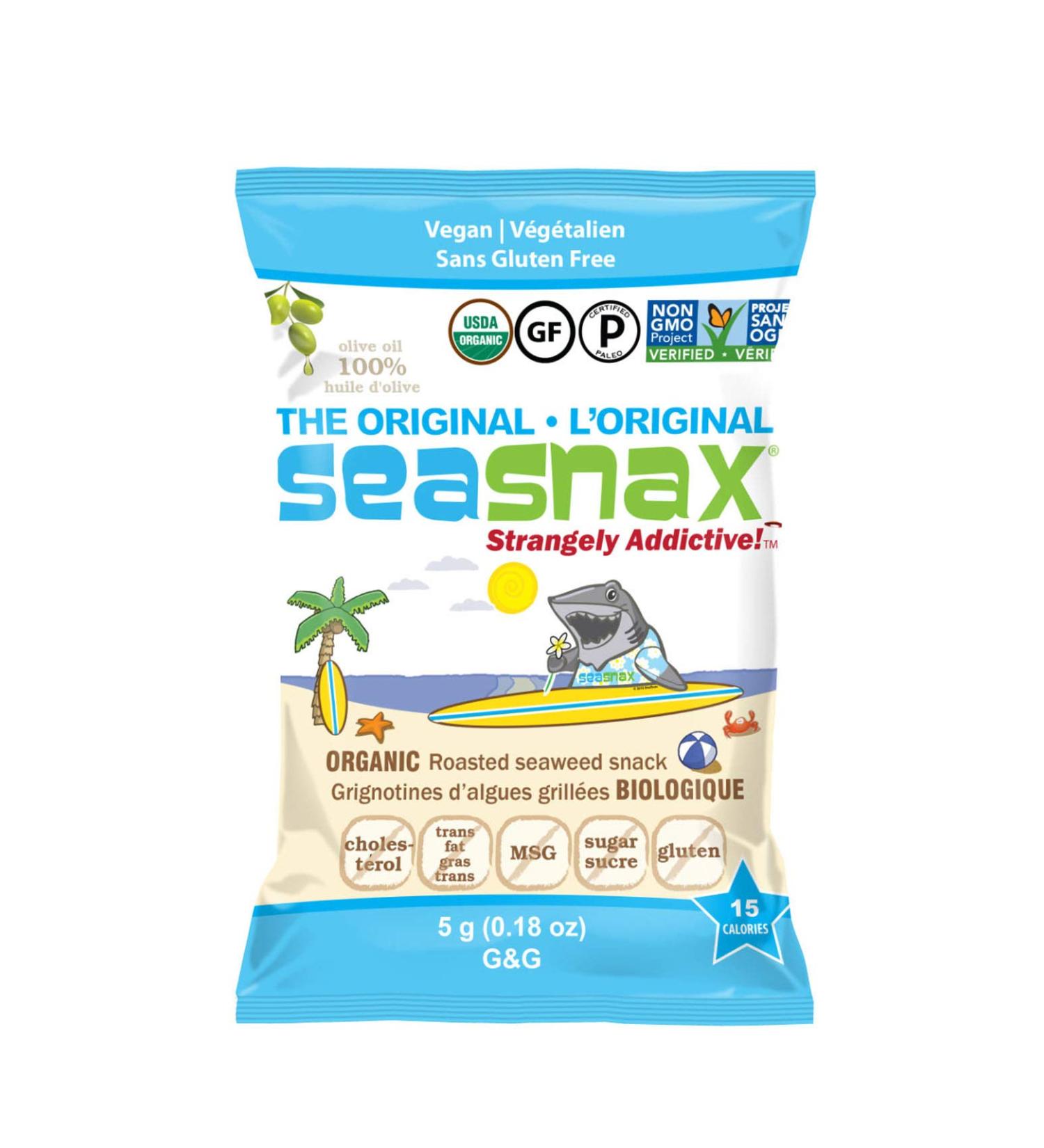 SeaSnax Organic Roasted Seaweed Snack - Original & Olive Oil with Sea Salt (Pack of 6) - Buy Online on GoSupps.com