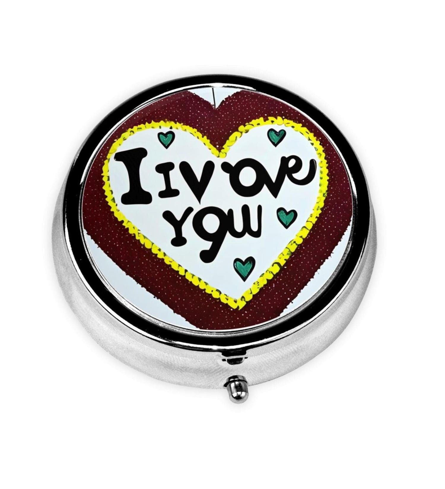 Love Confessions Round Pill Box | 3 Compartment Portable Travel Organizer | International Shipping Available - Buy Online on GoSupps.com