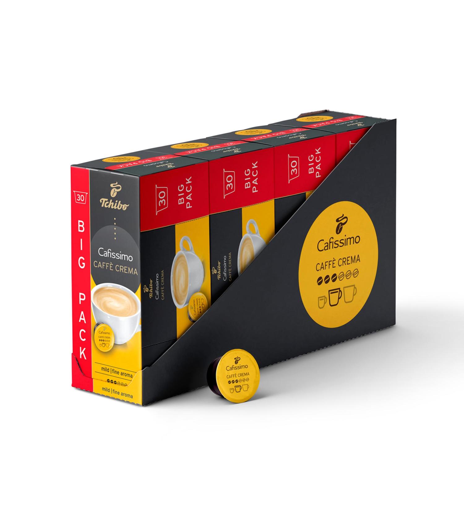 Tchibo Cafissimo Caff Crema Mild Coffee Capsules - 120 Eco-Friendly & Fair Trade Pods | 4x30 Gentle Aroma - Premium Quality eCommerce - Buy Online on GoSupps.com
