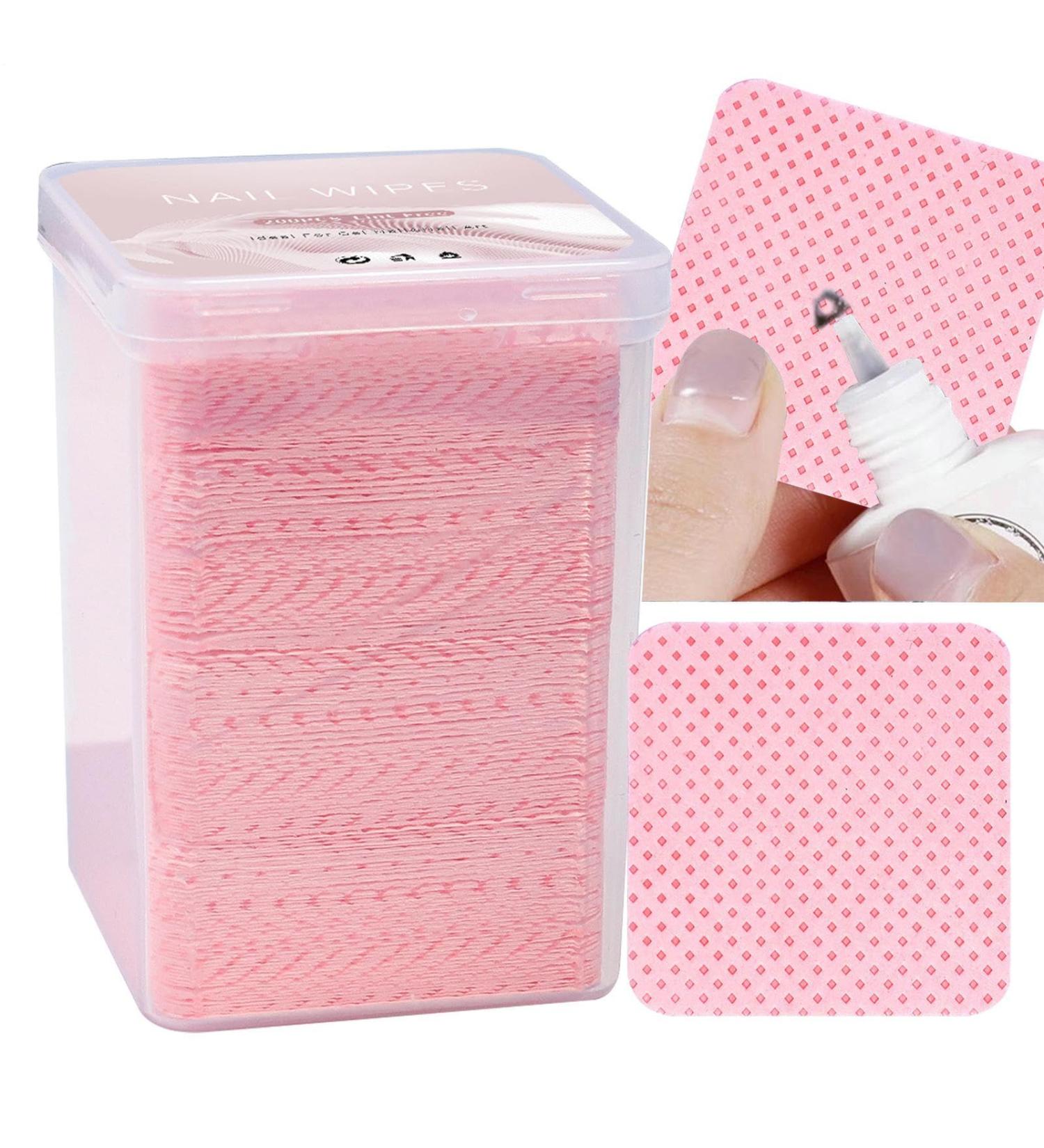 Pack of 200 lint-free non-woven cleansing wipes absorbent eyelash glue applicators soft square cloths for removing nail polish | Gentle and fluffy cleansing for eyelash glue - Buy Online on GoSupps.com
