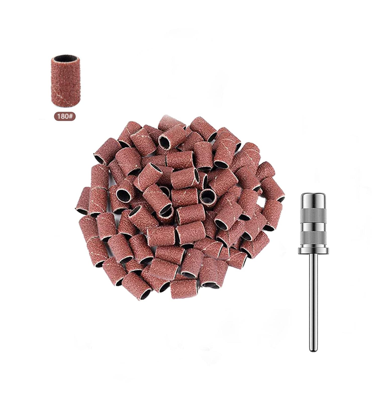 Luckaide 100pcs 180 Grit Grinding Sleeves - Nail Cutter Miller Attachments & Red Nail Art Caps for Manicure & Pedicure - Buy Online on GoSupps.com