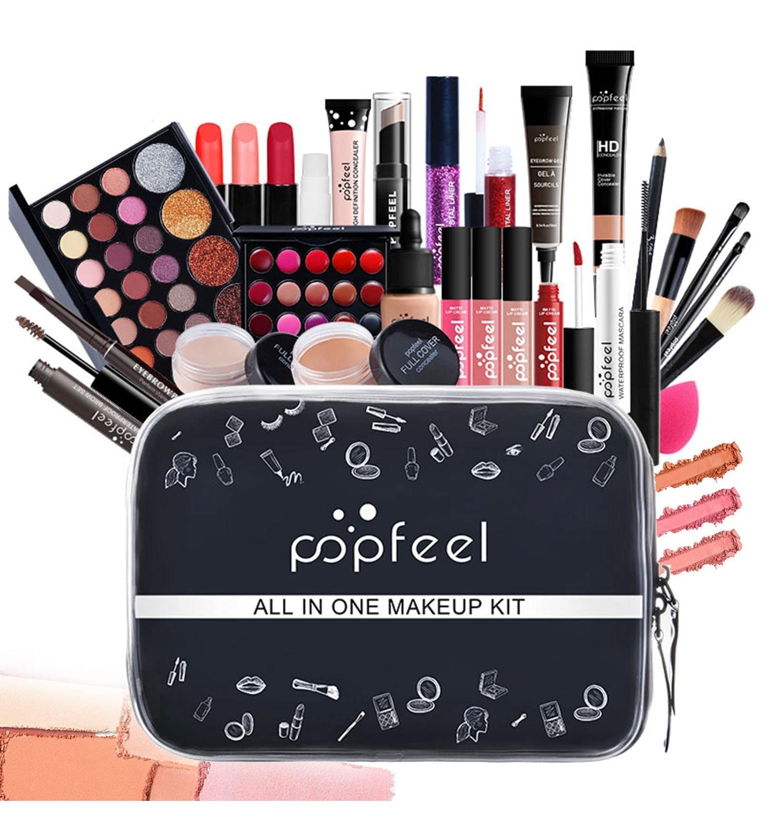 Roseflower 27PC Make-up Set - Portable Multifunctional Cosmetic Kit for Women & Girls | Eyeshadow Palette Foundation Lip Gloss & Concealer - Buy Online on GoSupps.com