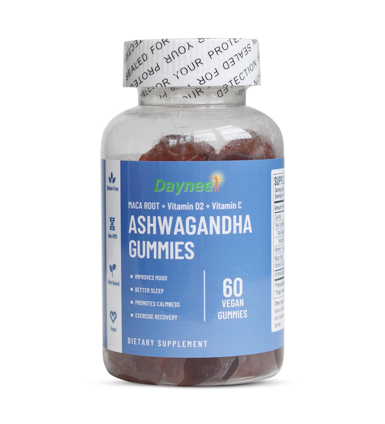 AIHIYO Ashwagandha Gummies for Women and Men with MACA Root Vitamin D2 and Vitamin C Vegan Plant Based Non-GMO Blueberry Flavors 60 Count - Buy Online on GoSupps.com
