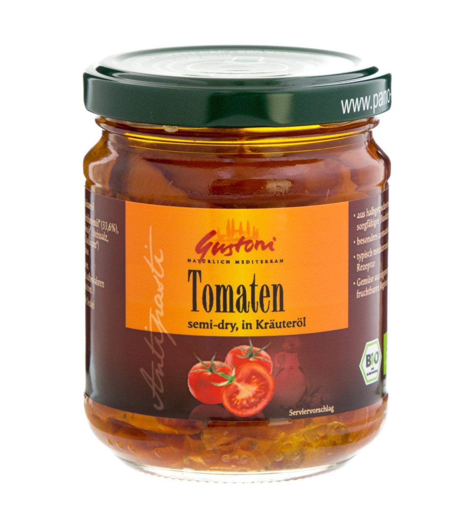 Gustoni Gustoni Organic Semi-Dried Tomato in Herb Oil (1 x 190 g)