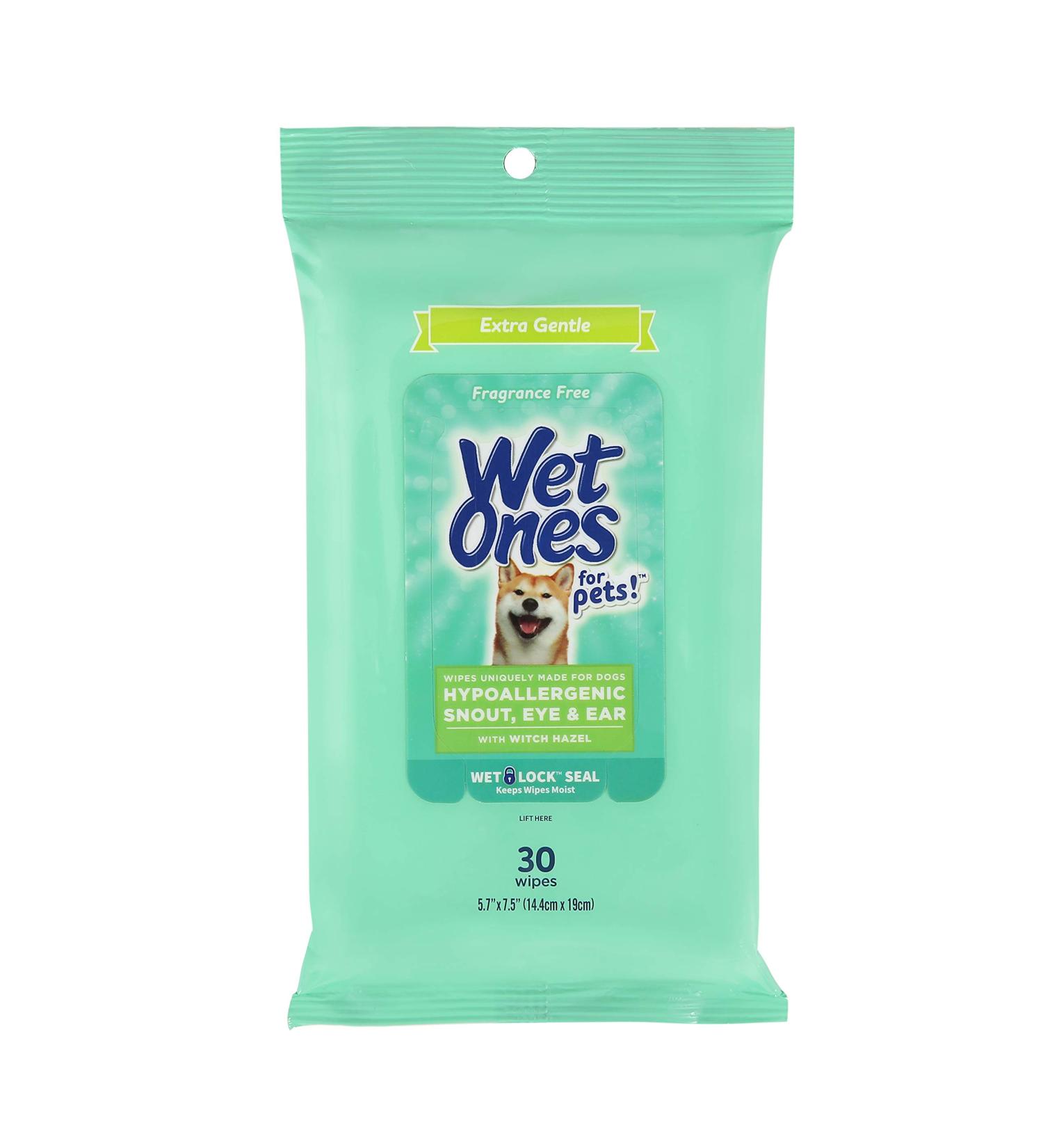Extra Gentle Dog Wipes with Witch Hazel - Fragrance-Free, 30 Ct Pouch - Buy Online on GoSupps.com