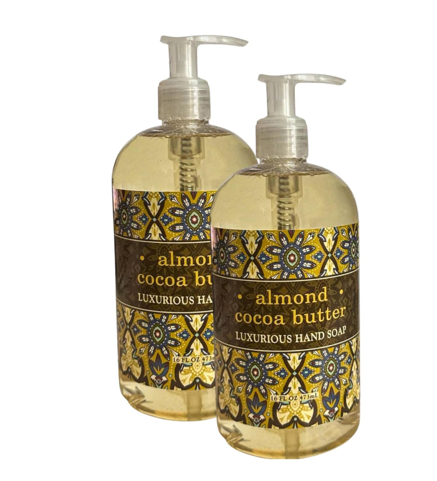 Greenwich Bay Trading Company Almond & Cocoa Butter Hand Soap 16 fl oz Pump Bottle Moisturizing with Shea Butter Sweet Almond Oil & Vitamin E Made in USA - 2Pack - Buy Online on GoSupps.com