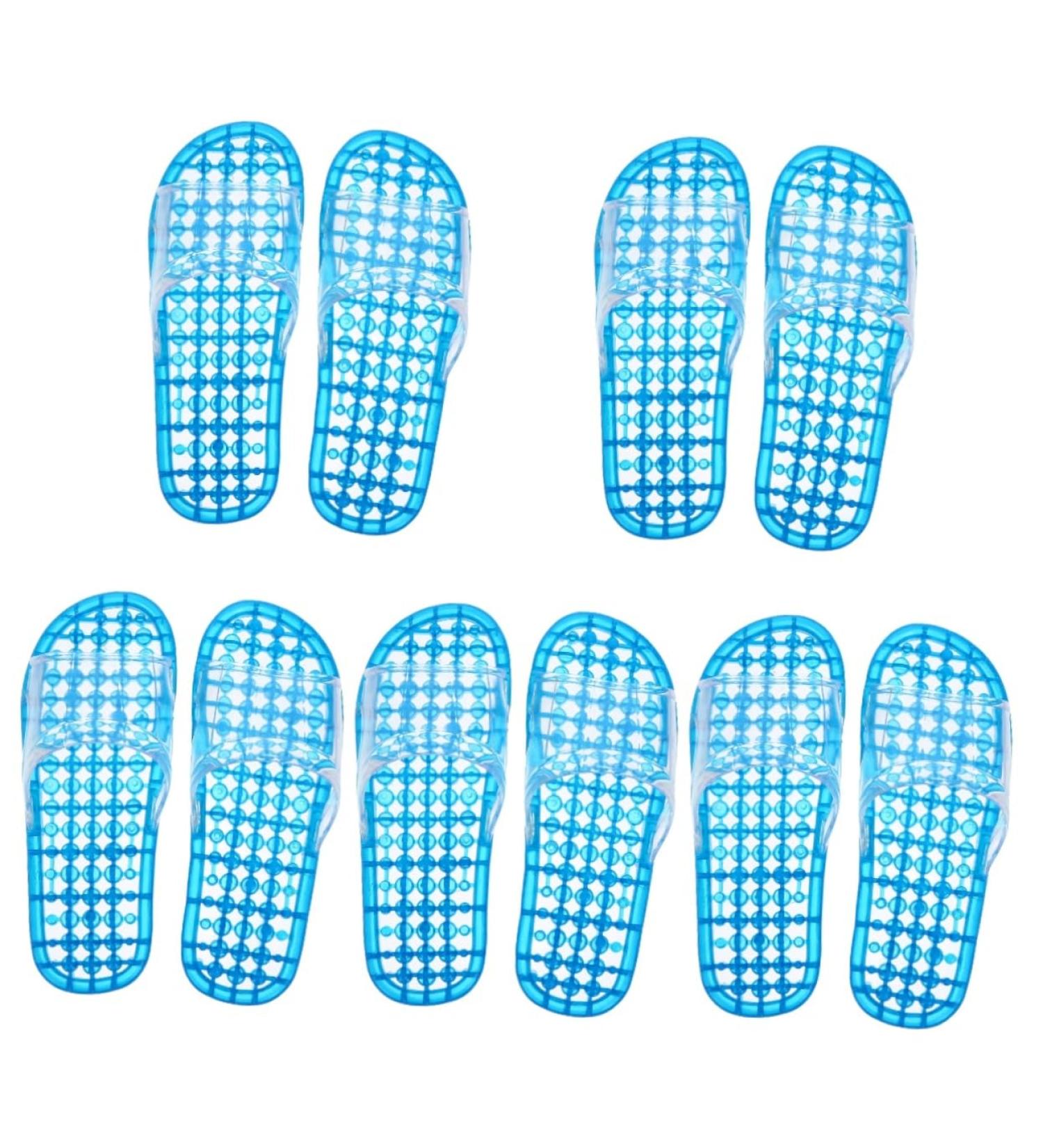 MAGICLULU 2 Pairs Slippers Quick Drying Shower Slippers Green Home Indoor Slippers Non Dorm Shoes Gym Foot Spa Soak Tub Shower Footware Massaging Travel Pvc Household Plastic Barrel 26.5x9.8cm 9.5x5pcs Bluex5pcs - Buy Online on GoSupps.com
