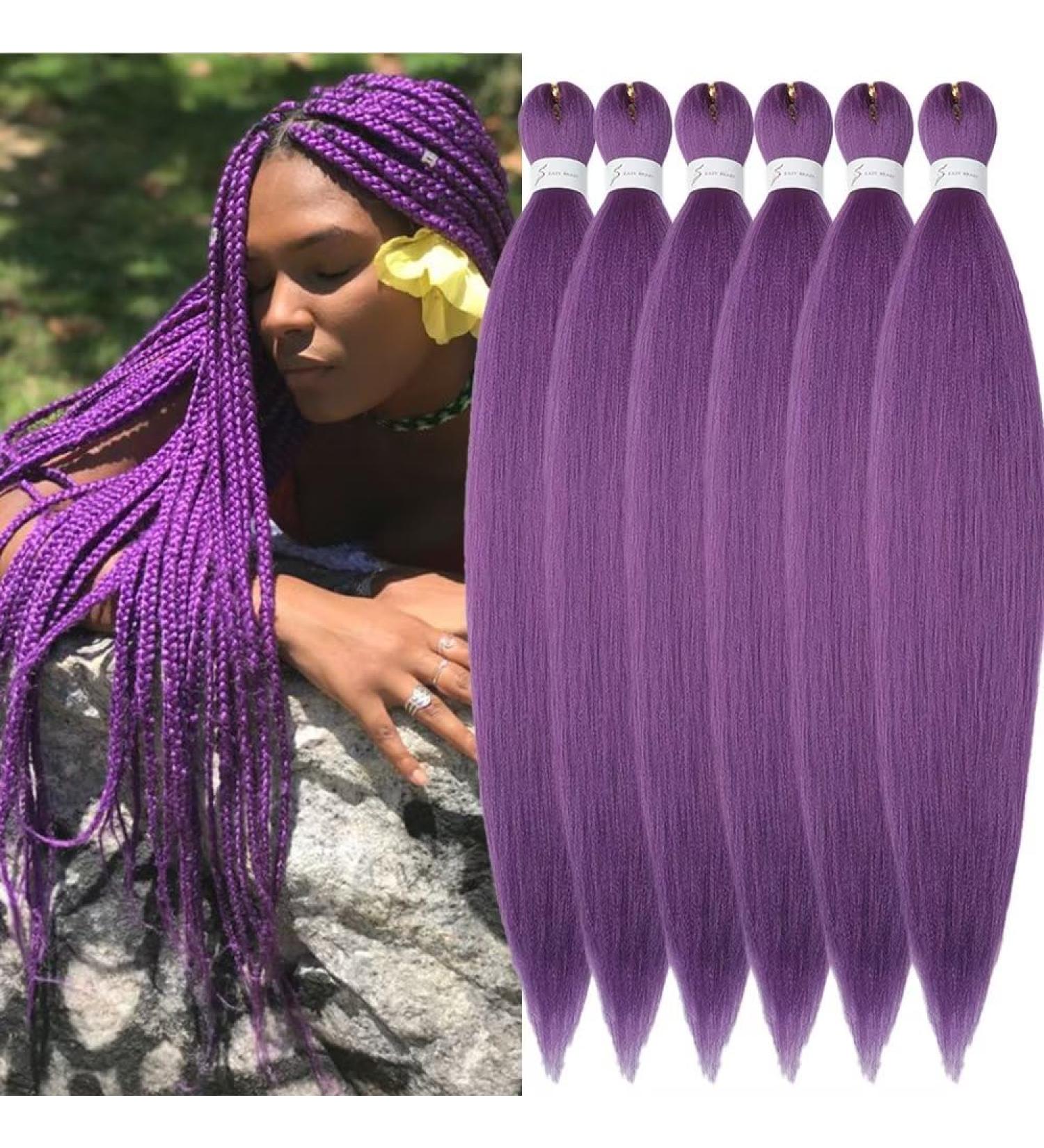 YDDM 20 Inch Pre-Stretched Braiding Hair Extensions - 6 Pack Lavender Jumbo Braids | Kunsthaar Braid Extension for Stylish Hair - Buy Online on GoSupps.com