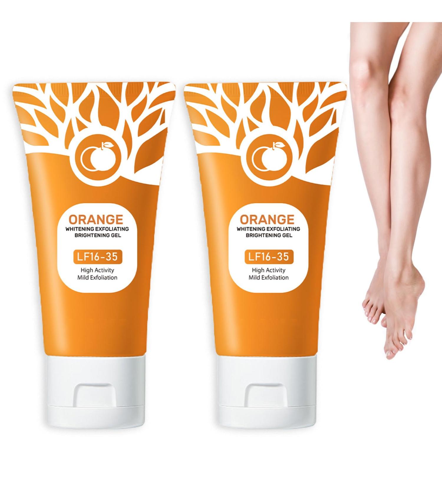 Orange Exfoliating Whitening Gel Lot de 2 gommages pour le visage et le corps Deep Cleaning Peel Old Horniness - Buy Online on GoSupps.com