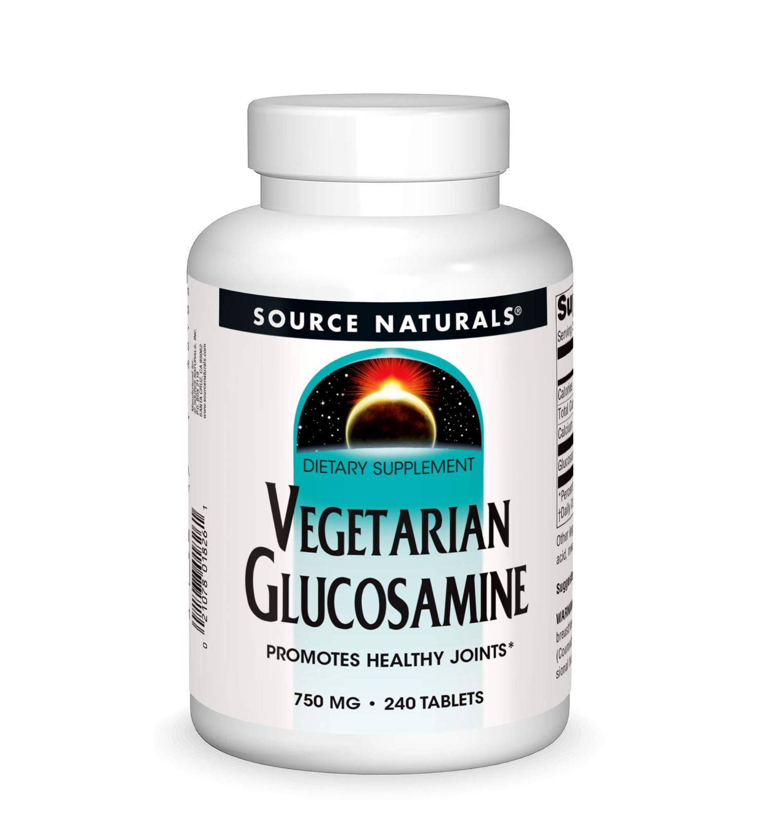 Source Naturals Vegetarian Glucosamine 750mg Tablet - 240 Count | Promotes Healthy Joints - Buy Online on GoSupps.com